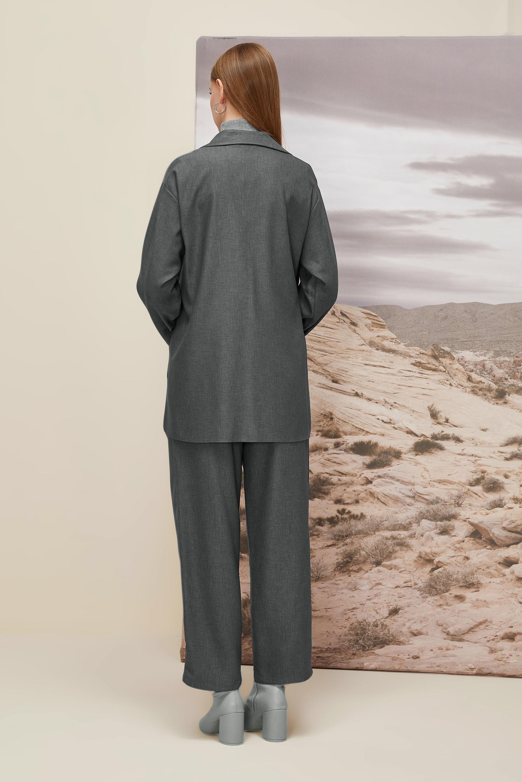 Hijab clothing GREY TIE DETAILED PANTSUIT 46045