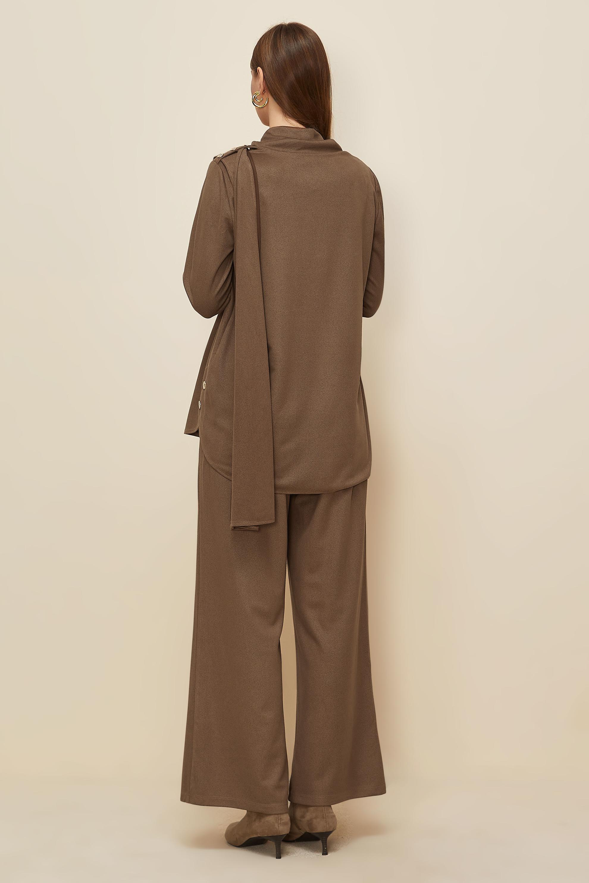 Vêtements hijab BRUN ENSEMBLE PANTALON BOUTONNÉ 46066