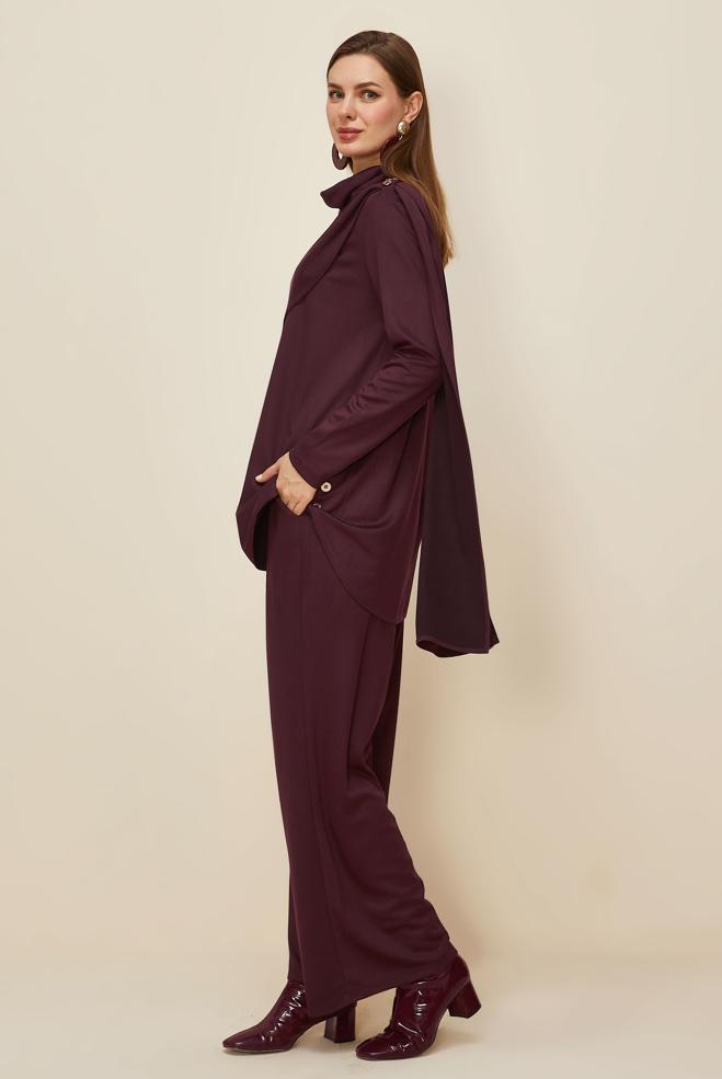 Hijab clothing DAMSON 46066 DİAGONEL SÜET 2 Lİ PANT.TK.38-44 TEK 40 - ALVİNA