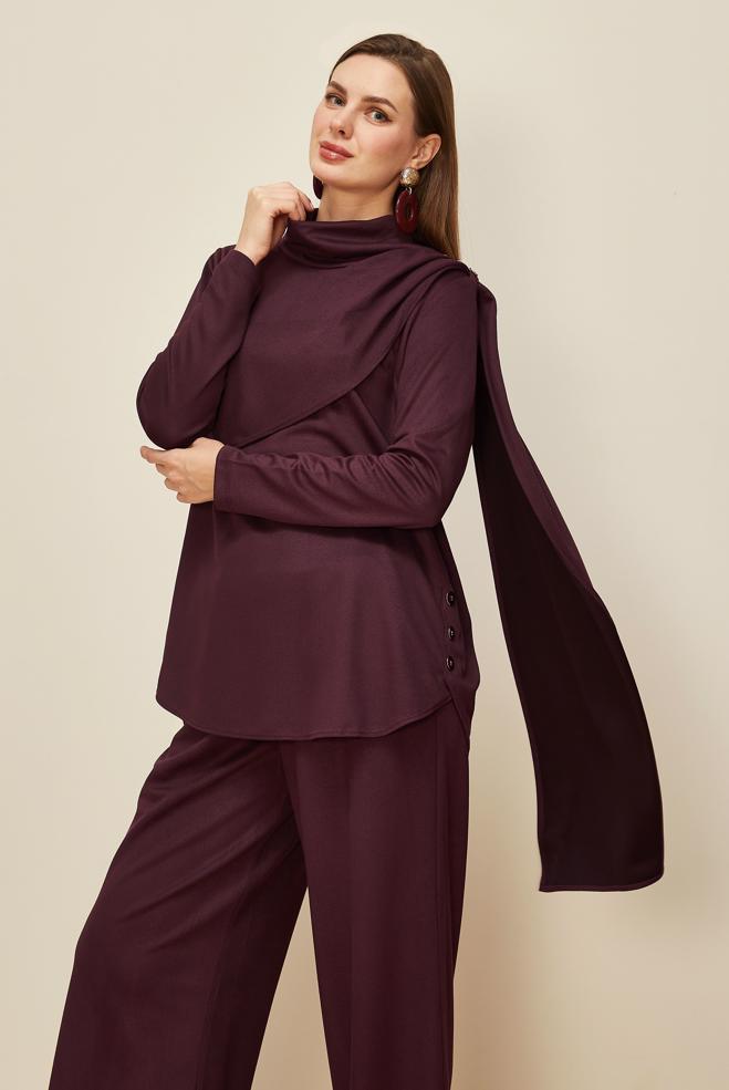 Hijab clothing DAMSON 46066 DİAGONEL SÜET 2 Lİ PANT.TK.38-44 TEK 40 - ALVİNA