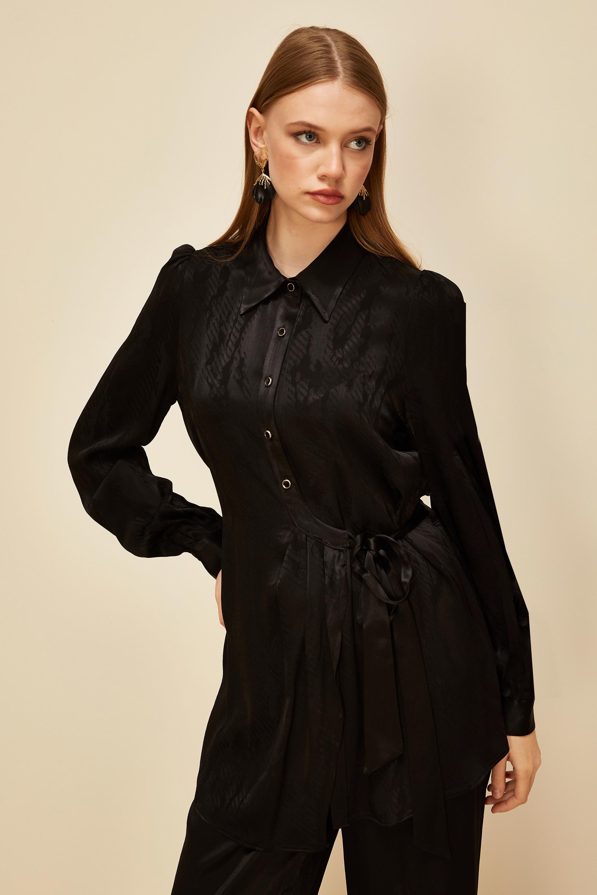 Vêtements hijab NOIR COSTUME PANTALON EN SATIN 46075