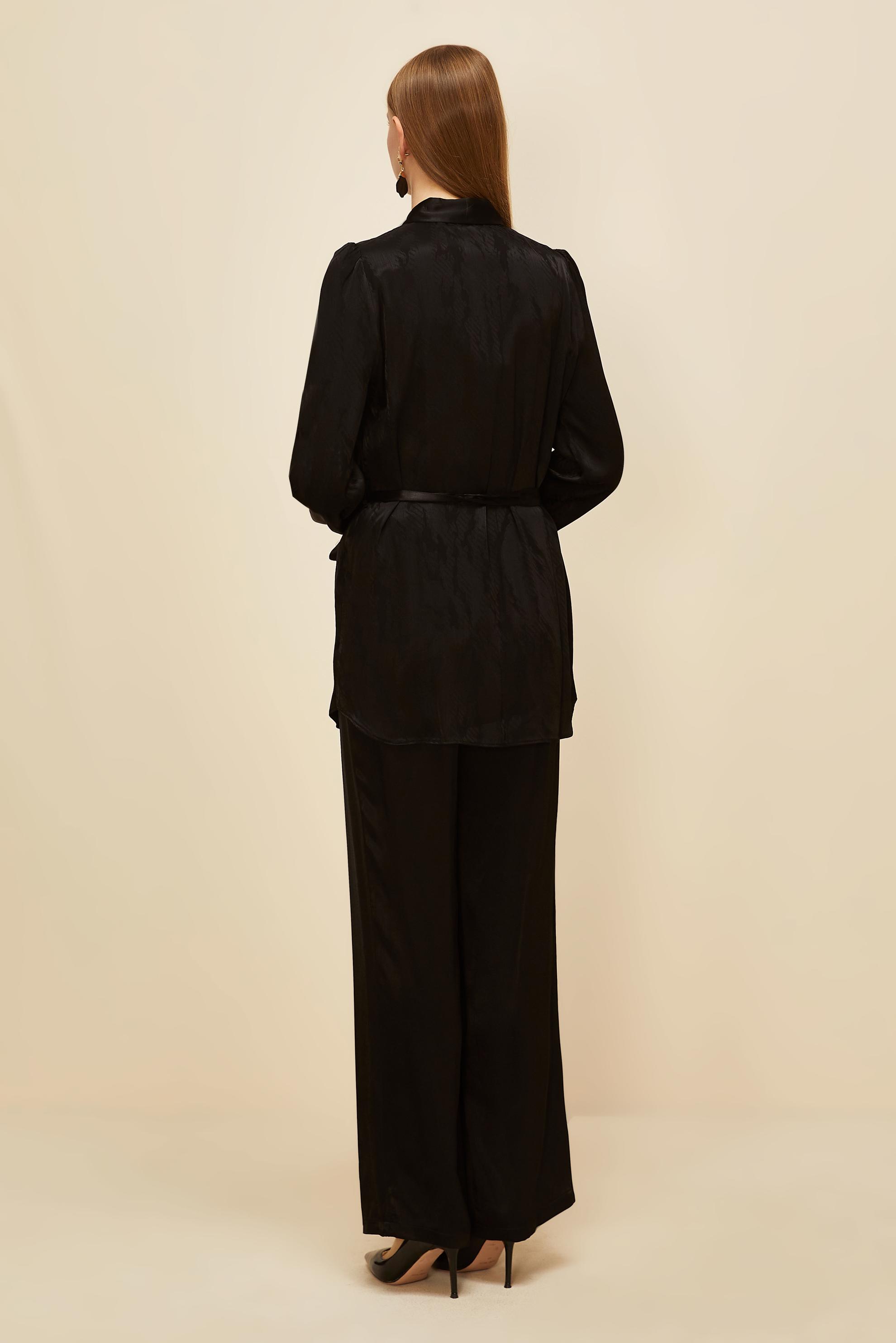 Vêtements hijab NOIR COSTUME PANTALON EN SATIN 46075