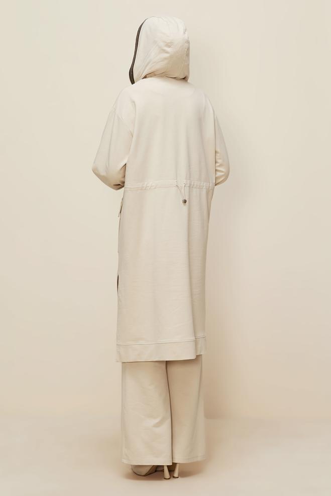 Vêtements hijab BEIGE ENSEMBLE DE SURVÊTEMENT AVEC PANTALON 46097 - ALVİNA