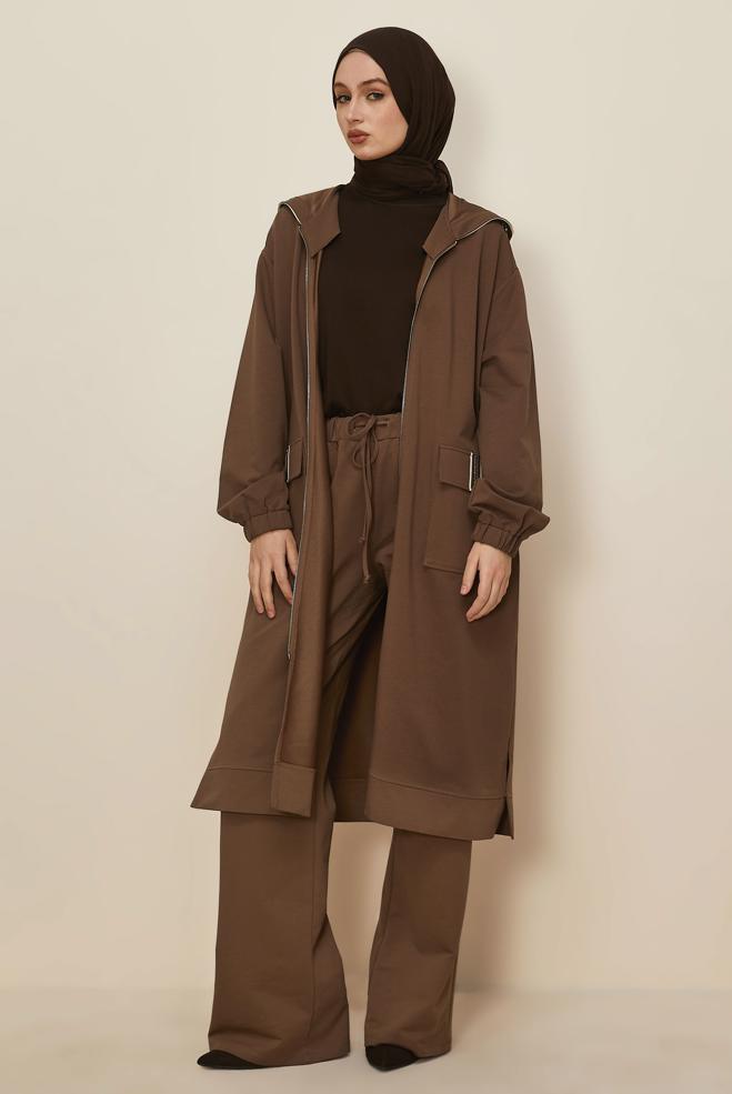 Hijab clothing BROWN 46097 ALEDA 2&prime;Lİ PANT.EŞOF.TK. 40-46 TEK38 - ALVİNA