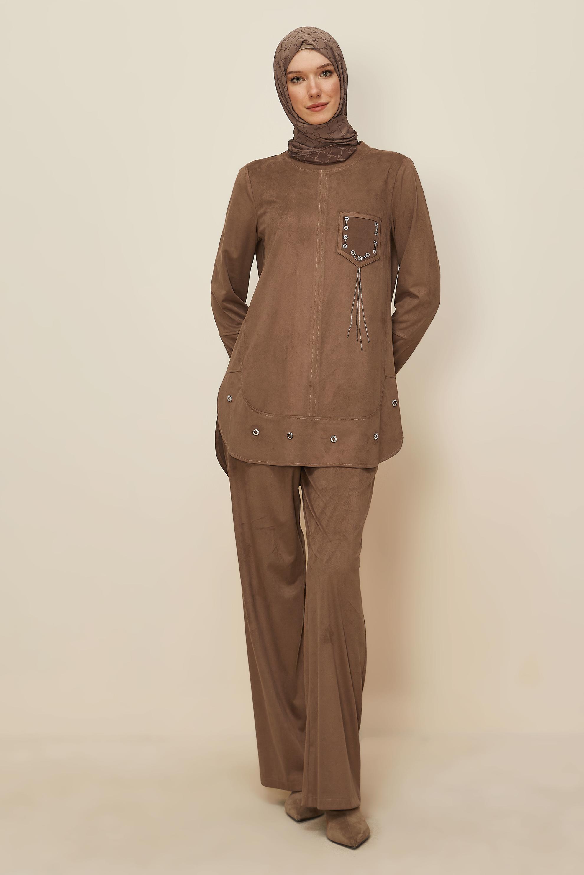 Hijab clothing MINK SUEDE PANTSUIT 46119