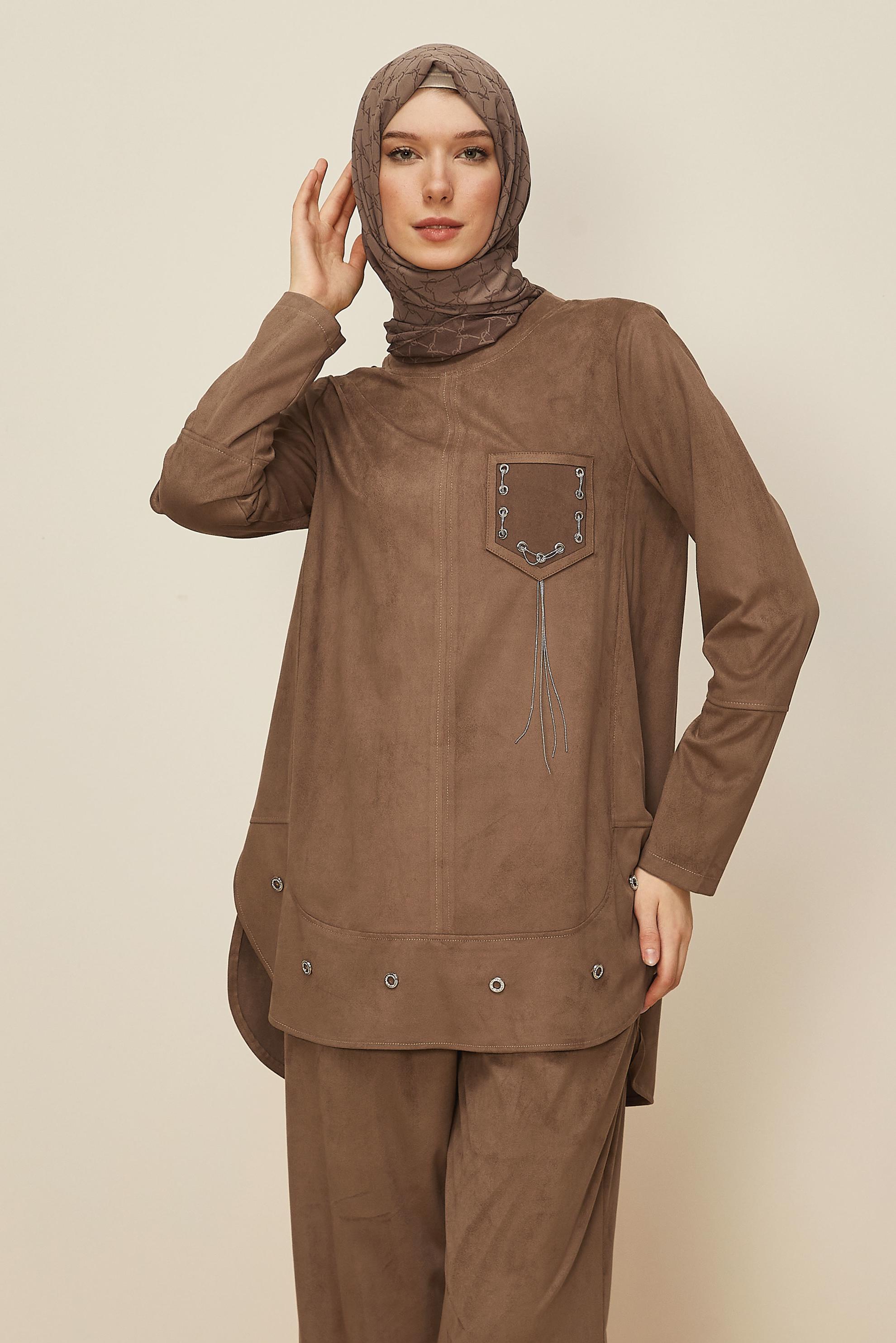 Hijab clothing MINK SUEDE PANTSUIT 46119