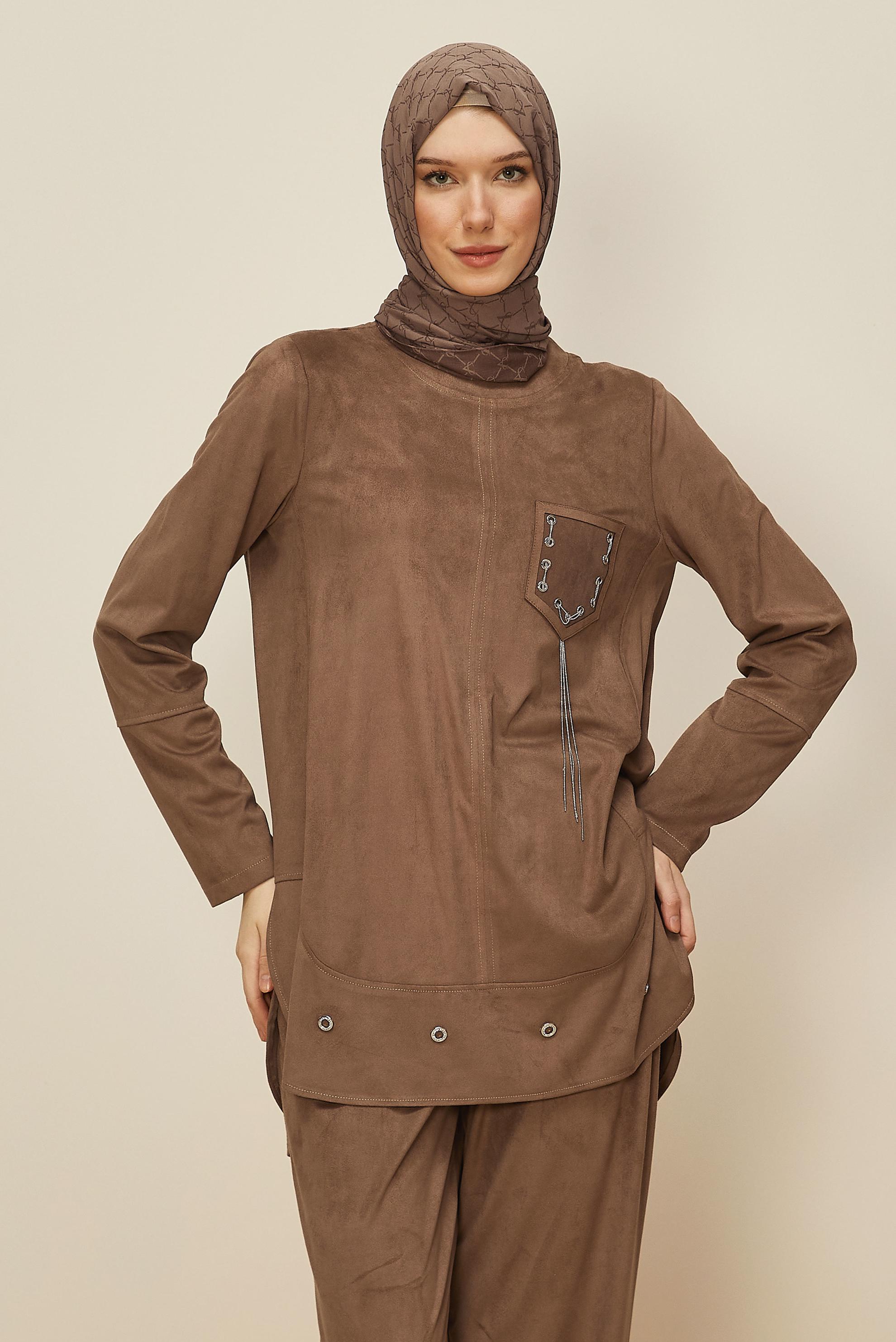 Hijab clothing MINK SUEDE PANTSUIT 46119