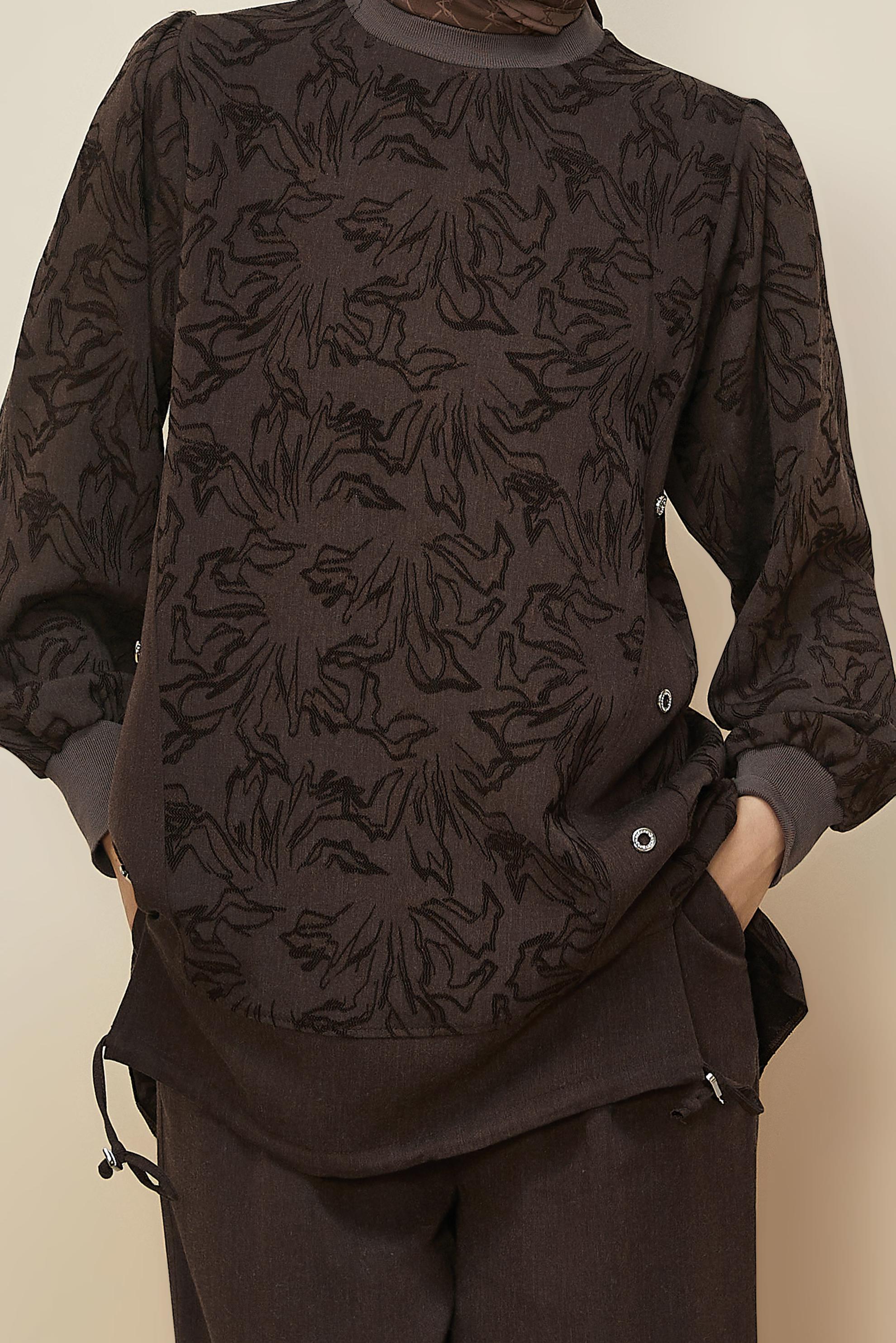 Hijab clothing BROWN JACQUARD PANTSUIT 46120