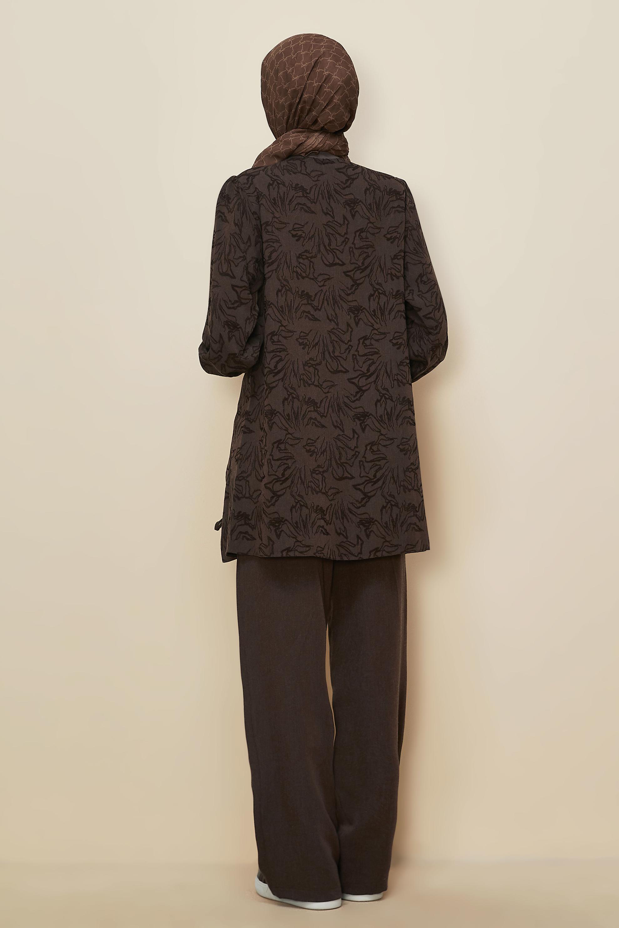 Hijab clothing BROWN JACQUARD PANTSUIT 46120