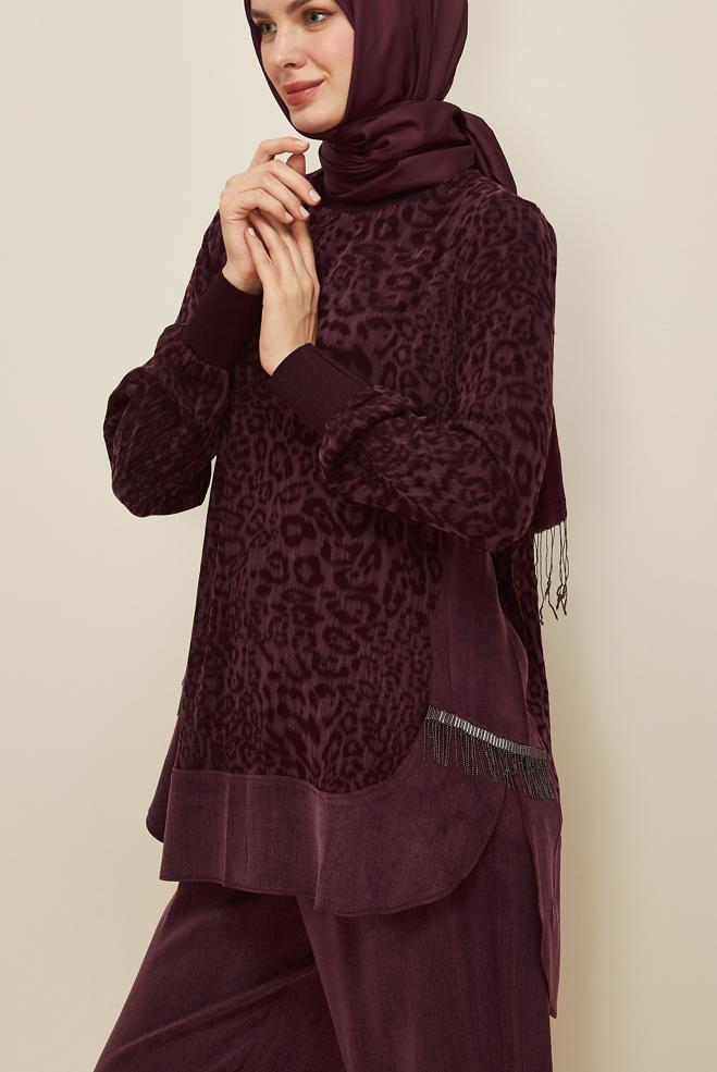 Tesettür giyim BORDO 46127 CUPRO 2305 2 Lİ PANT.TK 38-46 TEK40 - ALVİNA