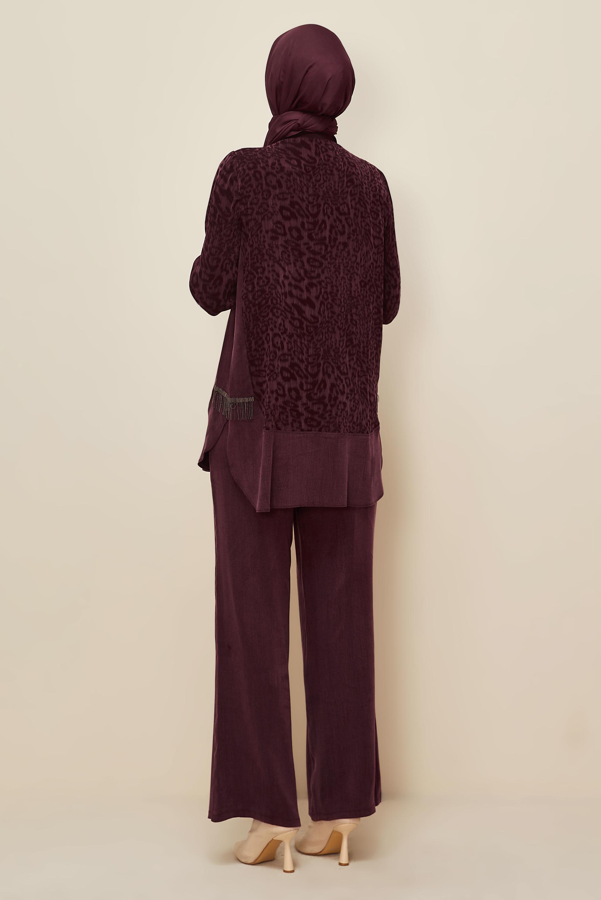 Tesettür giyim BORDO 46127 CUPRO 2305 2 Lİ PANT.TK 38-46 TEK40