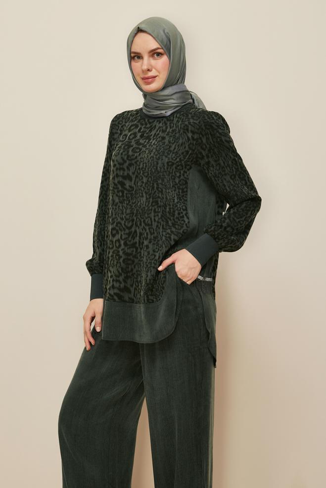 Tesettür giyim HAKİ 46127 CUPRO 2305 2 Lİ PANT.TK 38-46 TEK40 - ALVİNA