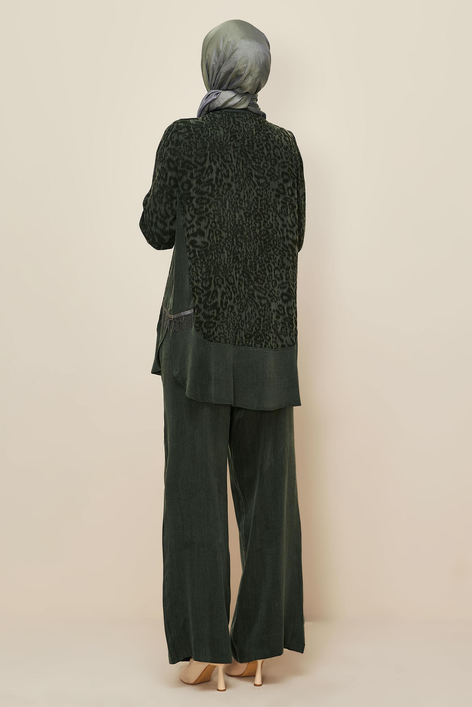 Tesettür giyim HAKİ 46127 CUPRO 2305 2 Lİ PANT.TK 38-46 TEK40