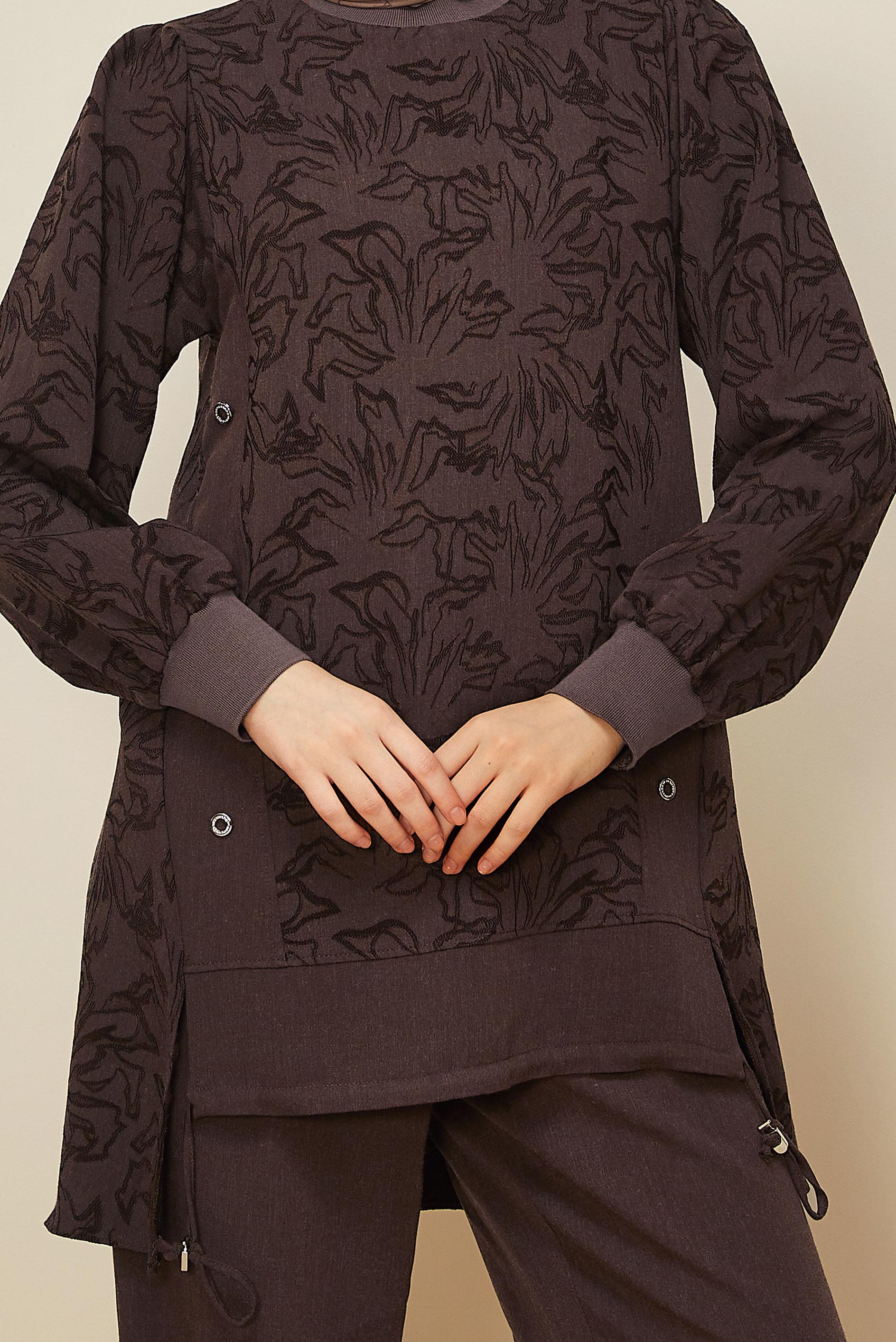 Hijab clothing BROWN LEOPARD PATTERNED PANTSUIT 46127