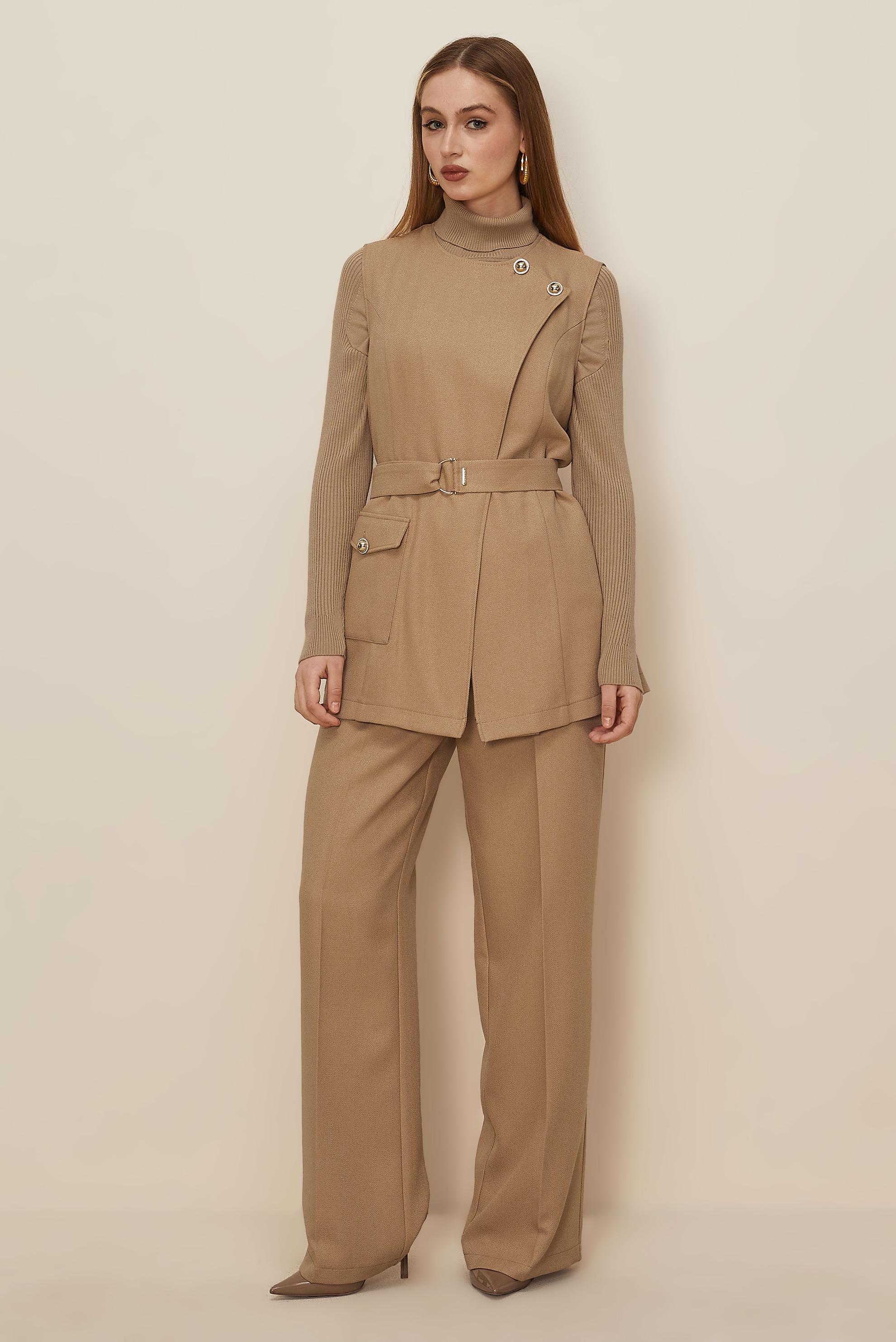 Hijab clothing BROWN BELTED PANTSUIT 46185