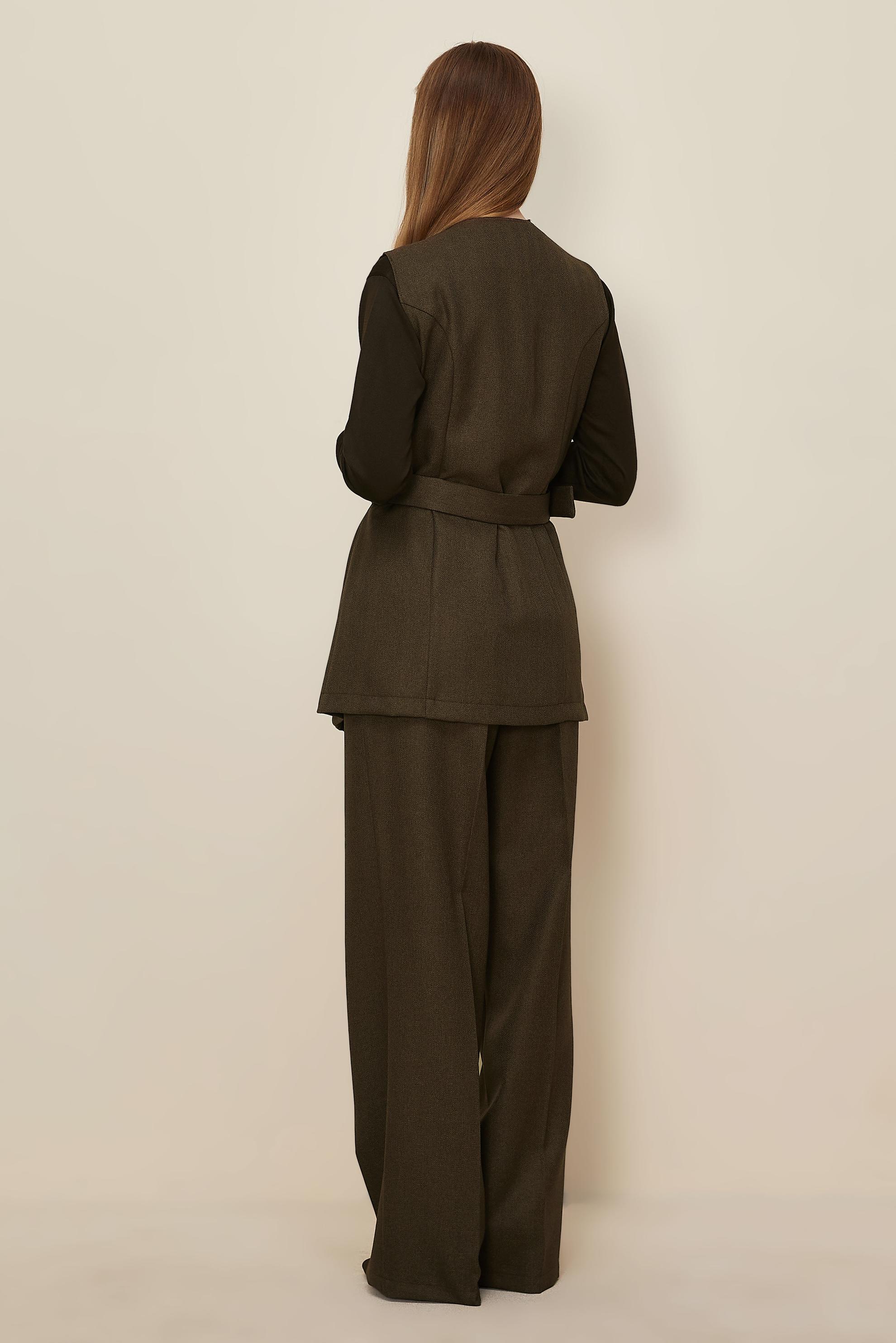 Hijab clothing BROWN BELTED PANTSUIT 46185