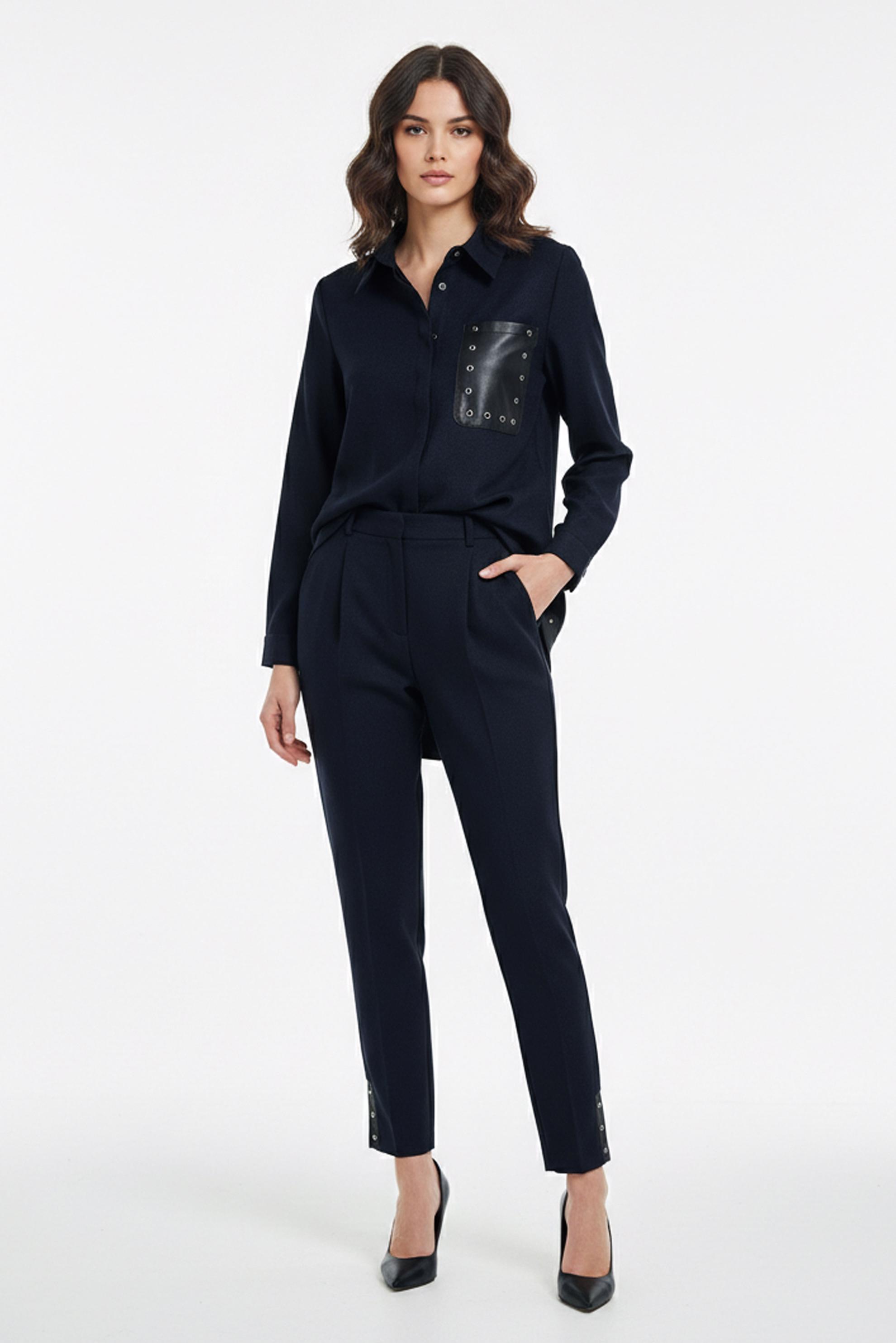Hijab clothing NAVY BLUE EYELET DETAILED PANTSUIT 46206