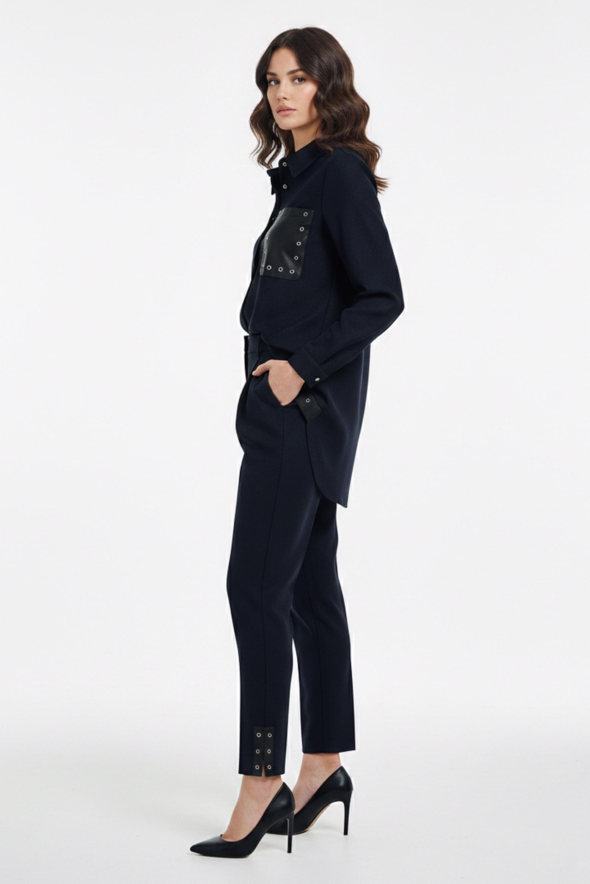 Hijab clothing NAVY BLUE EYELET DETAILED PANTSUIT 46206