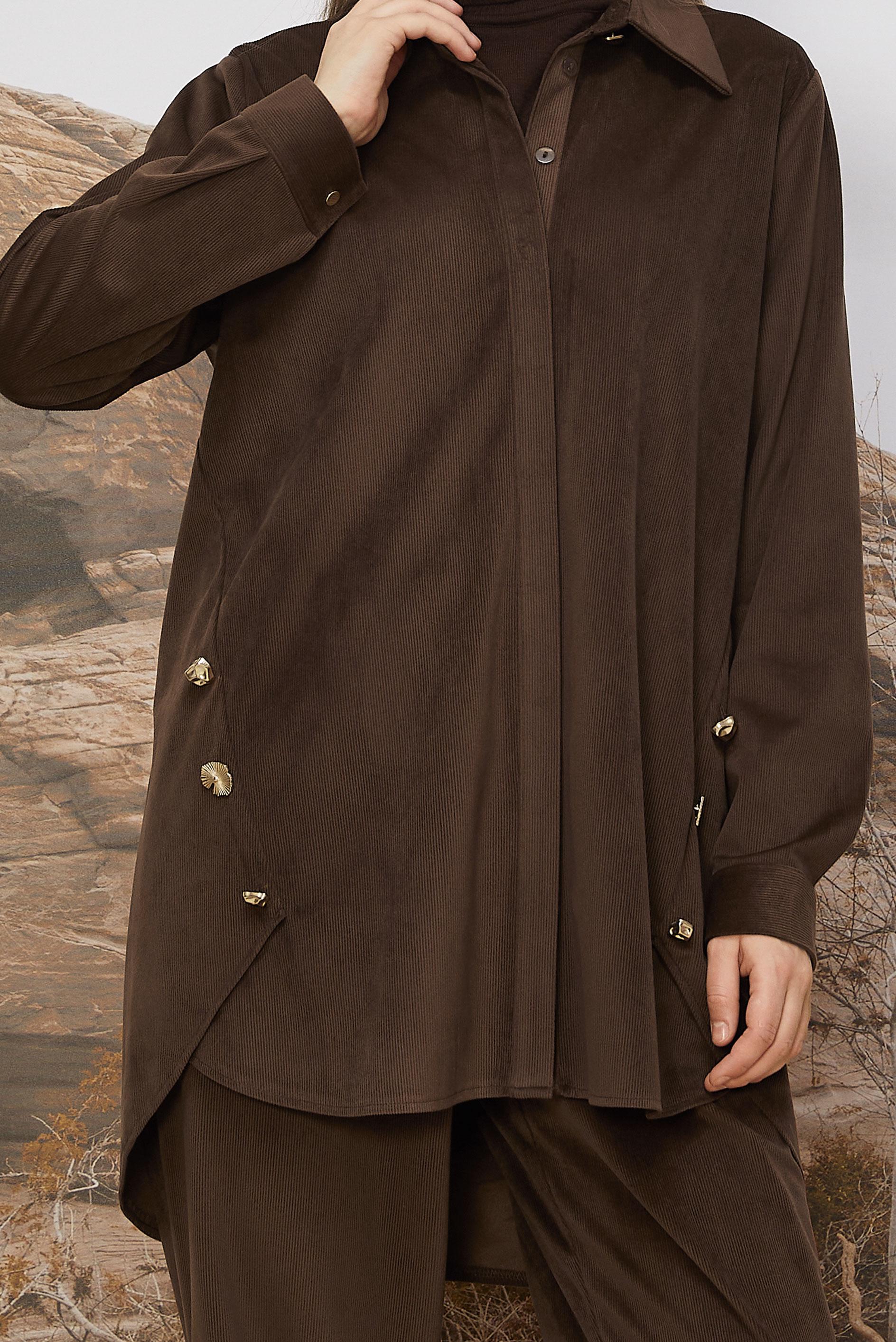 Hijab clothing BROWN VELVET PANTSUIT 46239