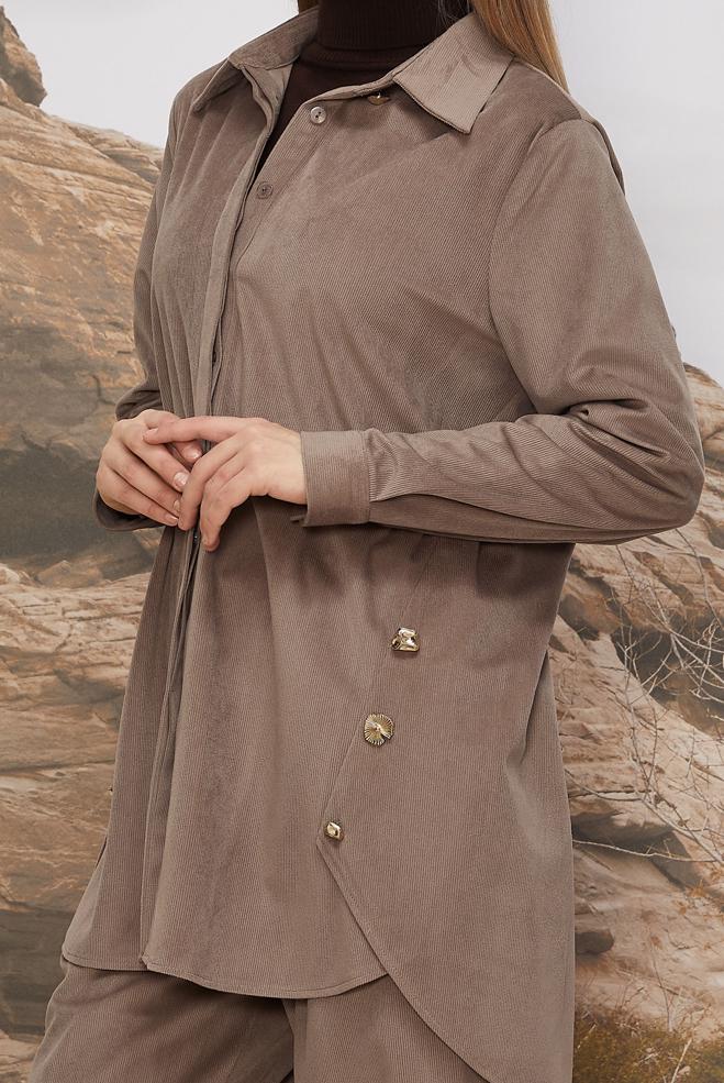 Hijab clothing MINK VELVET PANTSUIT 46239 - ALVİNA