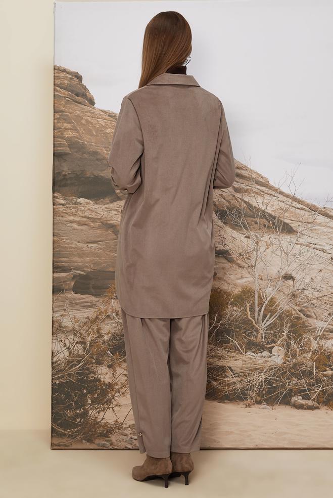 Hijab clothing MINK VELVET PANTSUIT 46239 - ALVİNA