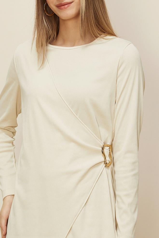 Hijab clothing WHITE ASYMMETRIC CUT PANTSUIT 46249 - ALVİNA