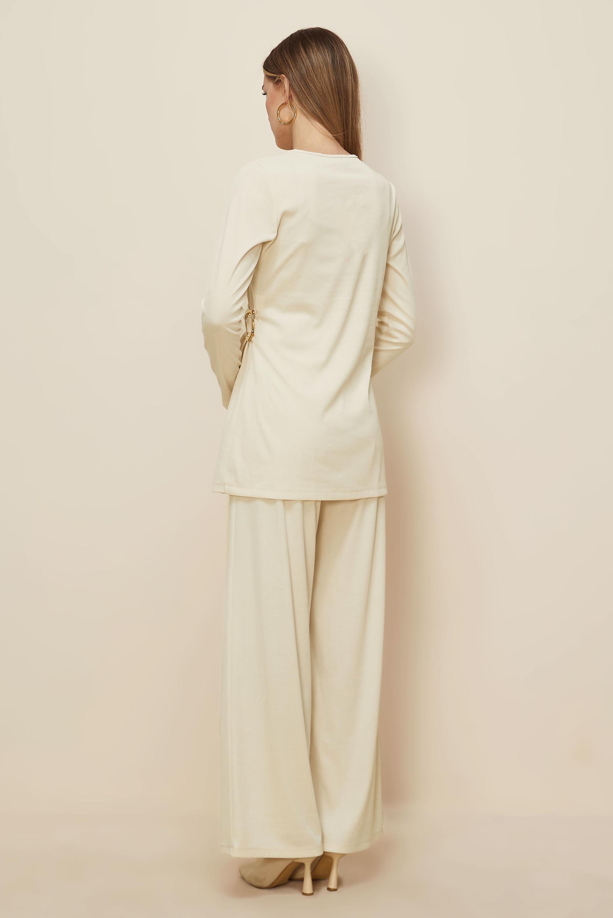 Hijab clothing WHITE ASYMMETRIC CUT PANTSUIT 46249