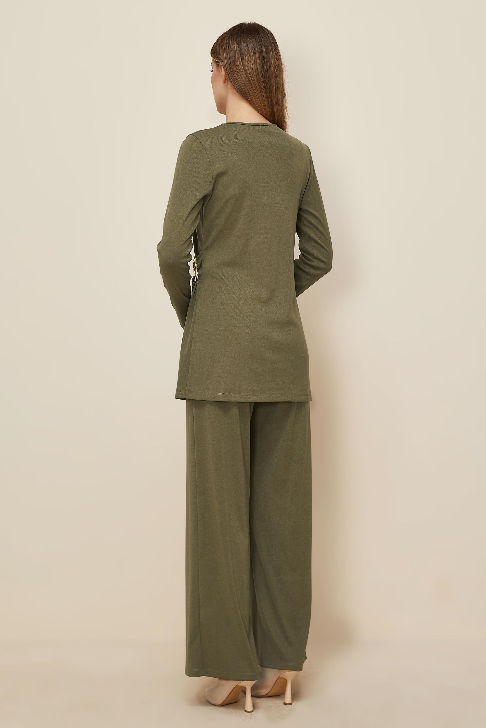 Hijab clothing KHAKI ASYMMETRIC CUT PANTSUIT 46249