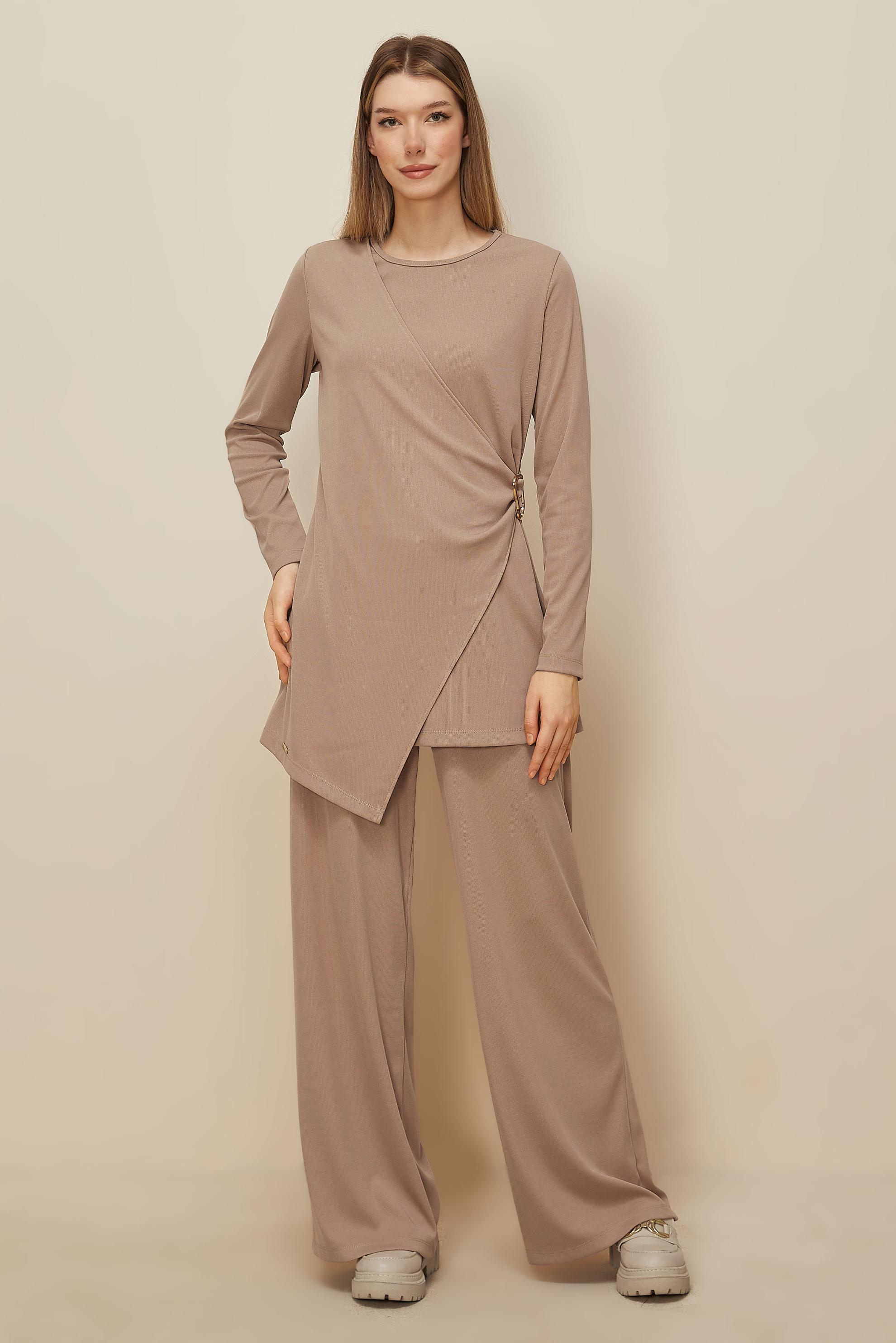 Hijab clothing SAND ASYMMETRIC CUT PANTSUIT 46249