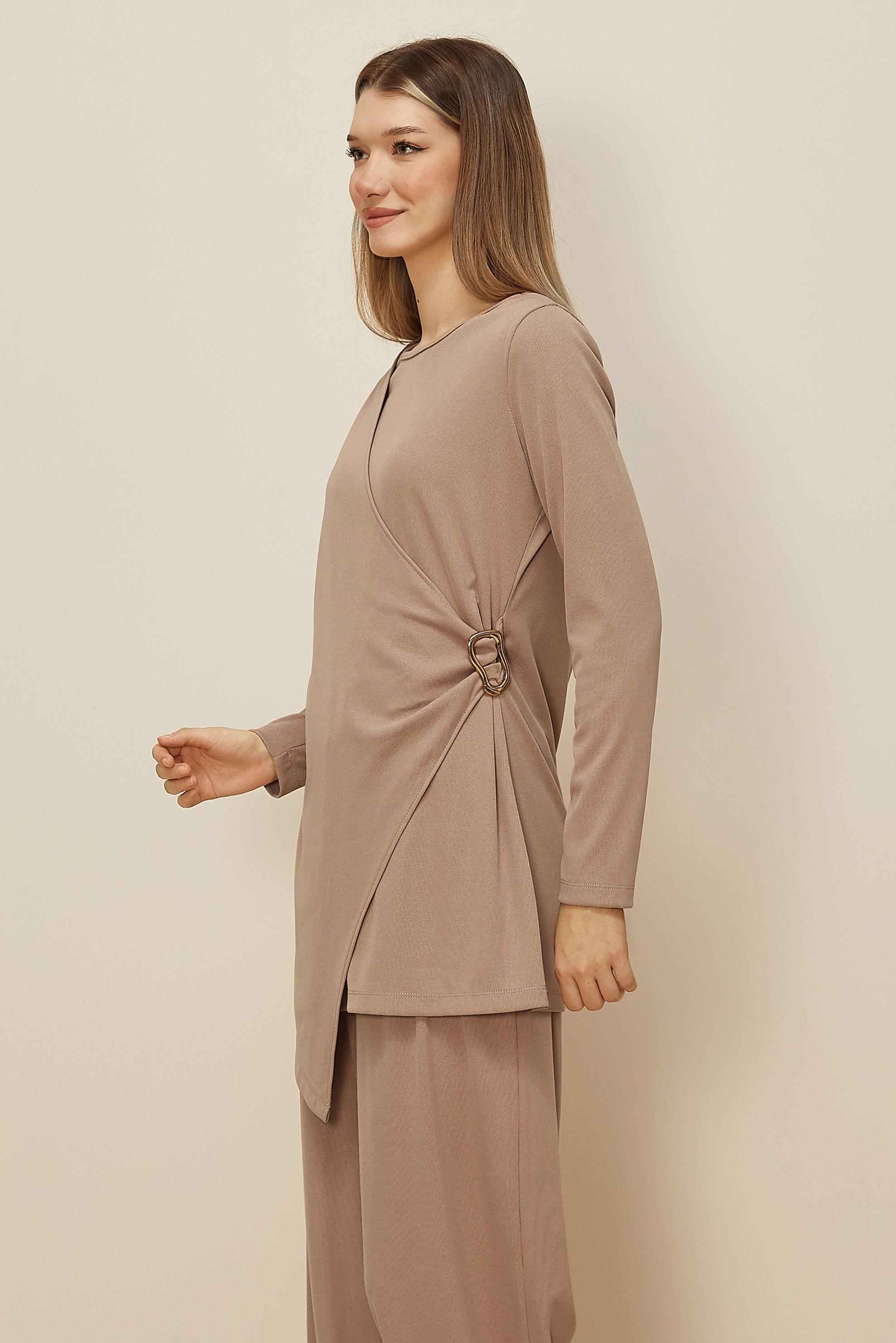 Hijab clothing SAND ASYMMETRIC CUT PANTSUIT 46249