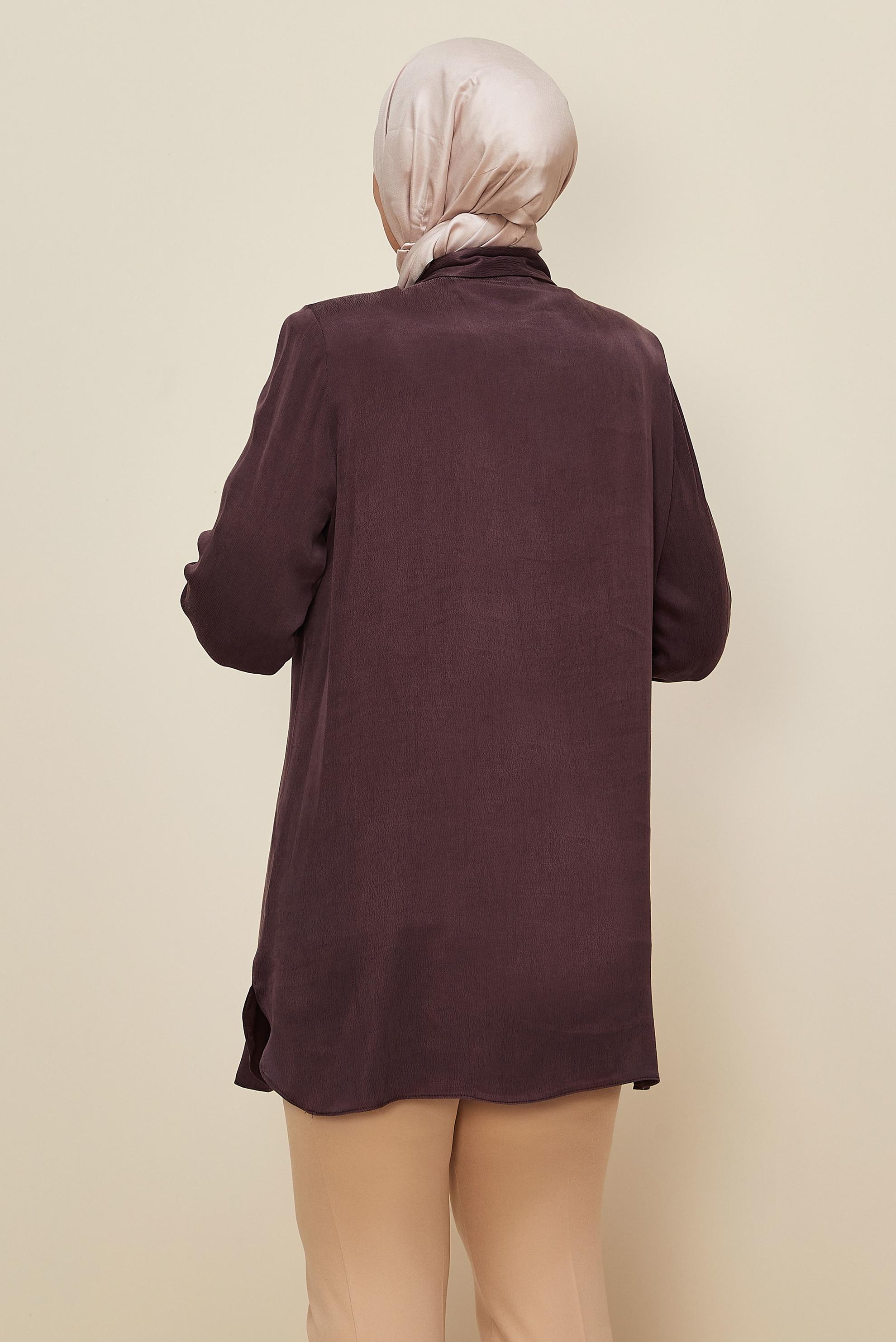 Vêtements hijab ROUGE BORDEAUX TUNIQUE BRODÉE DE PERLES 20875