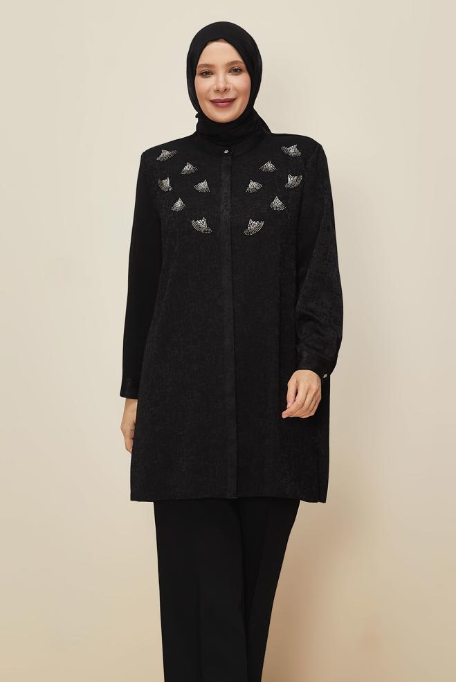 Vêtements hijab NOIR 20878 JAKAR 90010-3 TUNİK 44-50 TEK42 - ALVİNA