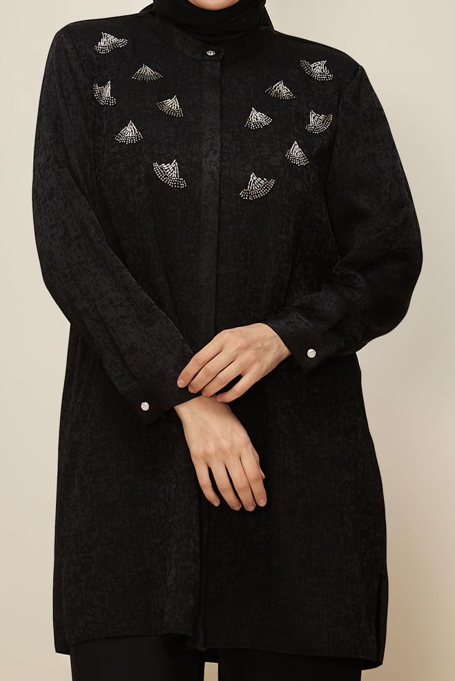 Vêtements hijab NOIR 20878 JAKAR 90010-3 TUNİK 44-50 TEK42 - ALVİNA