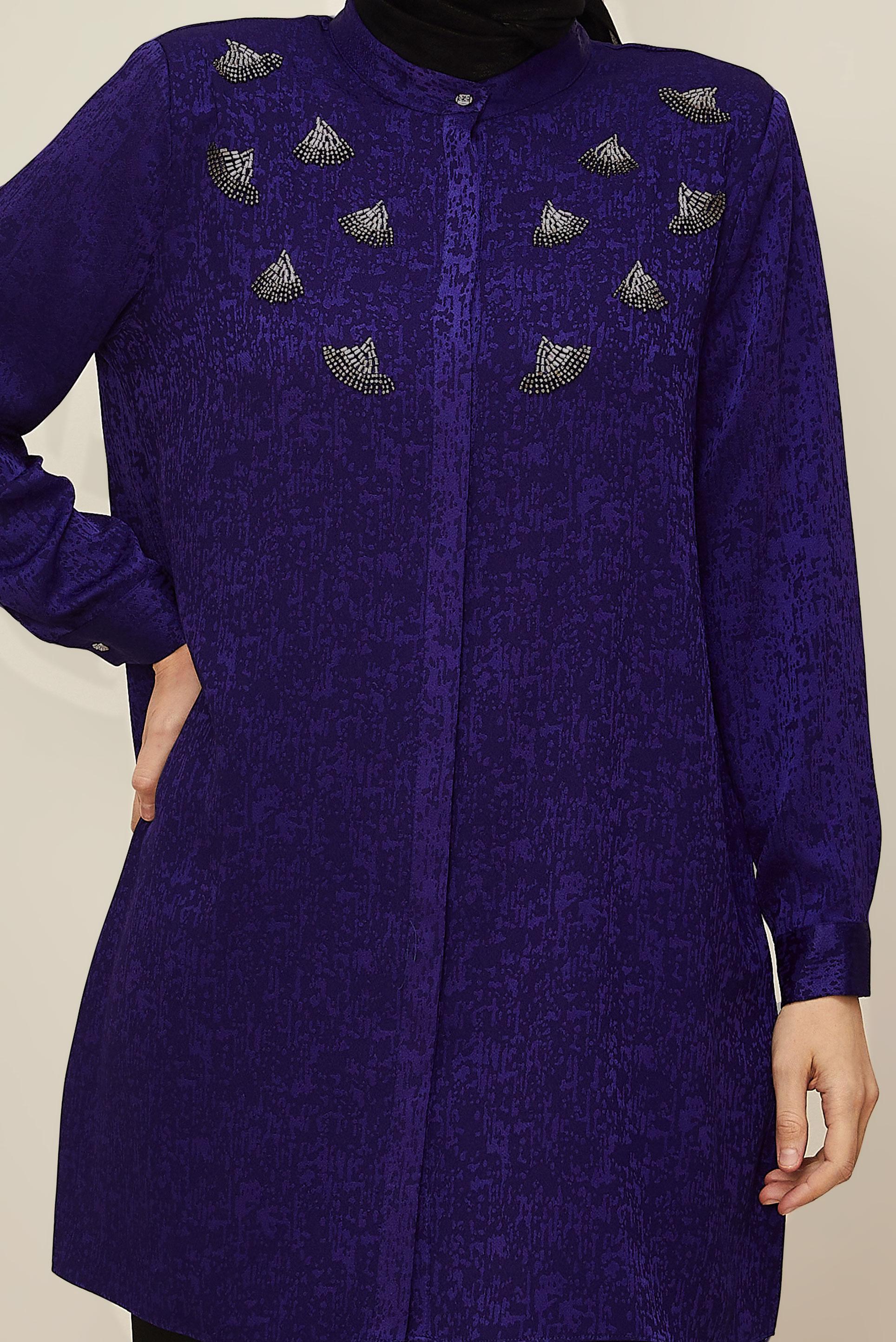 Tesettür giyim MOR JAKAR TUNİK 20878