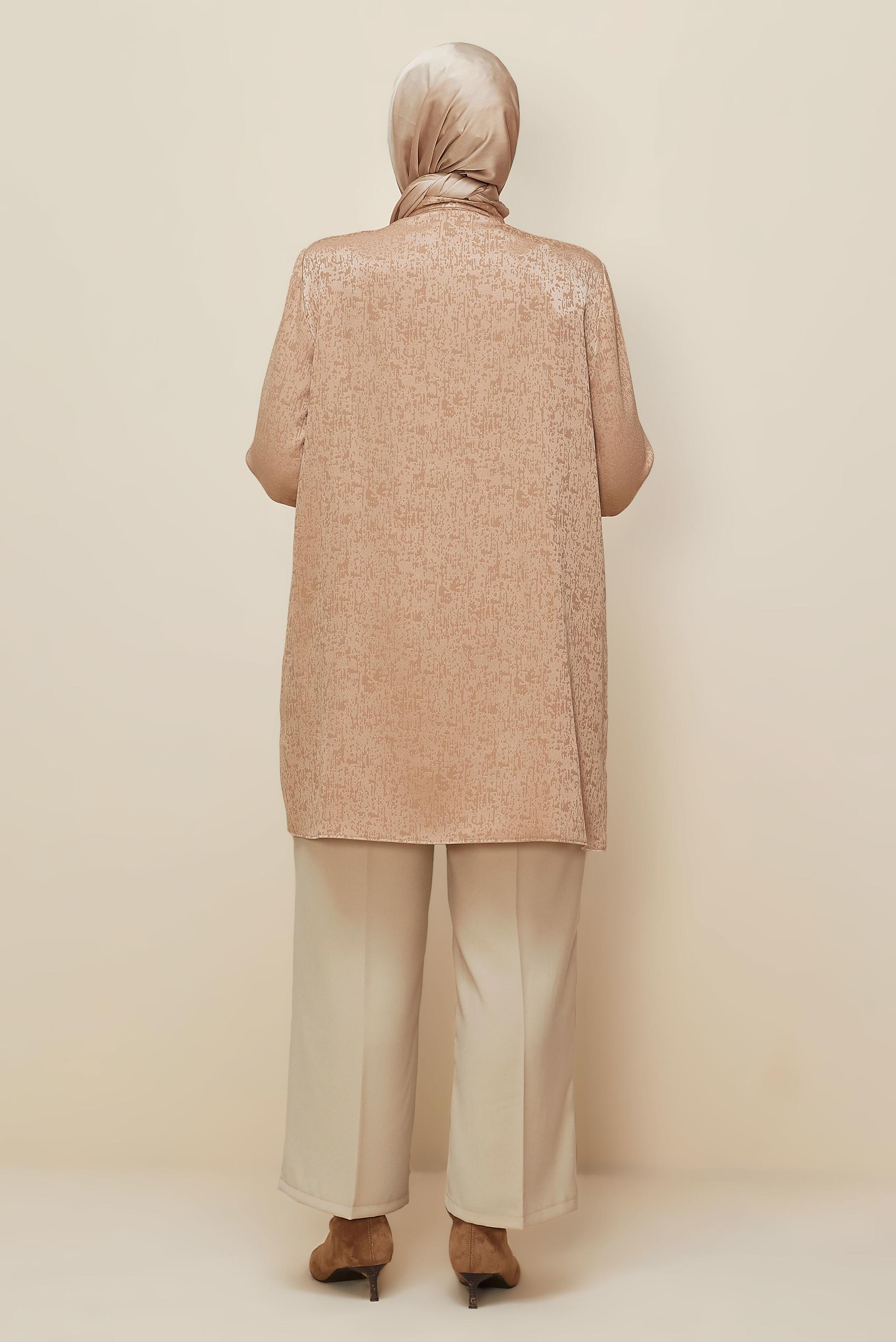 Tesettür giyim BEJ JAKAR TUNİK 20878