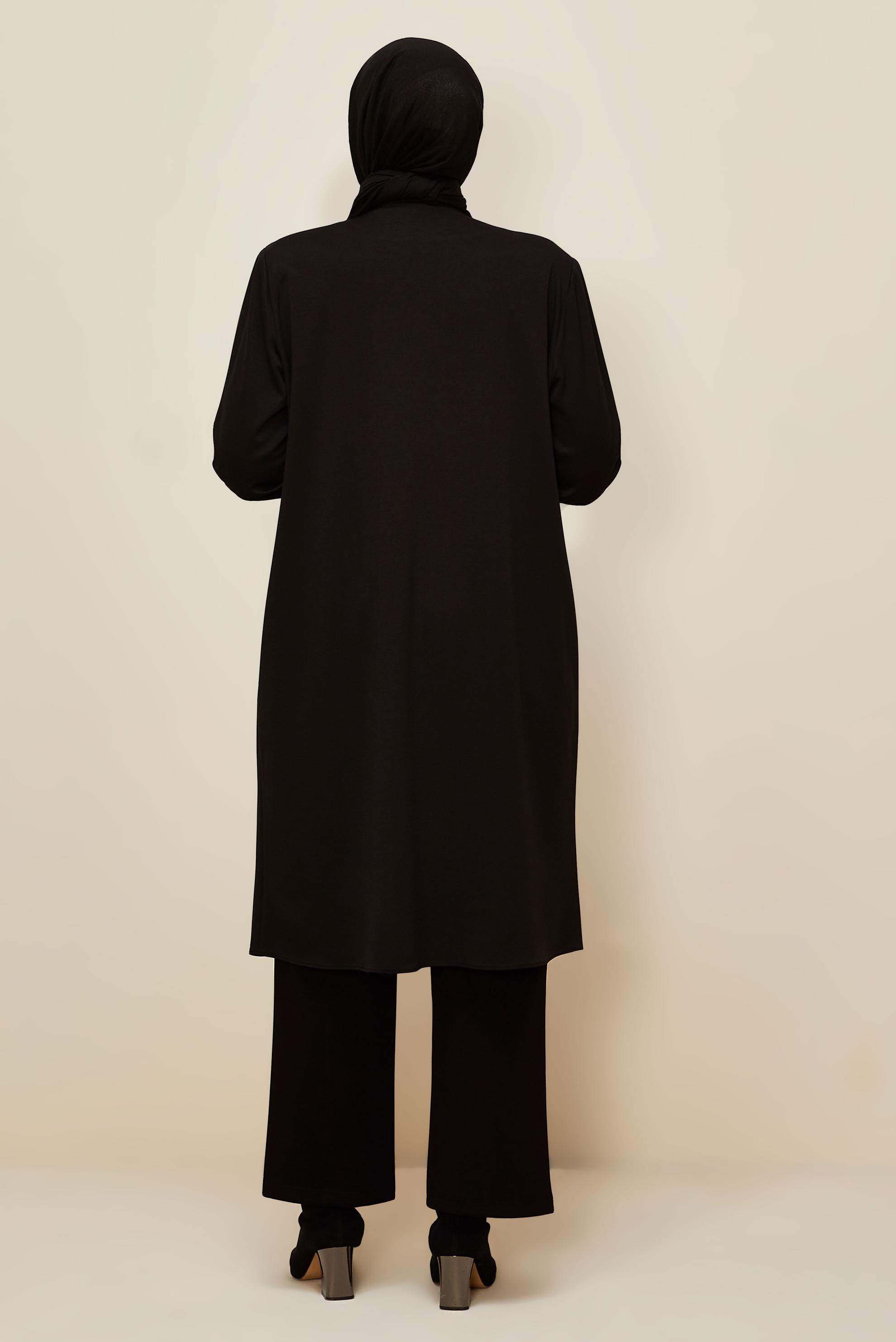 Vêtements hijab NOIR TUNIQUE DÉTAILLÉE ZIPPÉE 20879