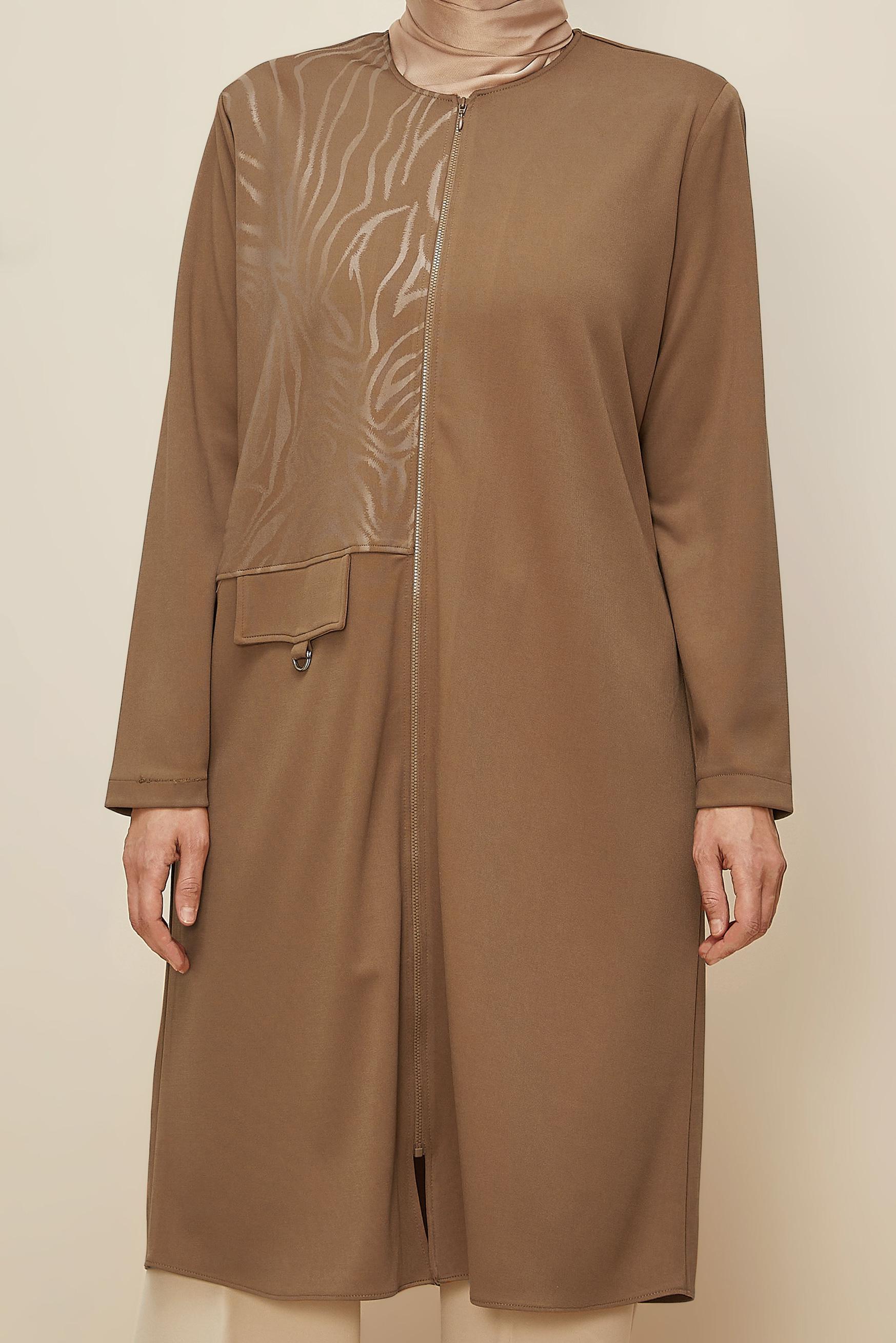 Vêtements hijab BRUN TUNIQUE DÉTAILLÉE ZIPPÉE 20879