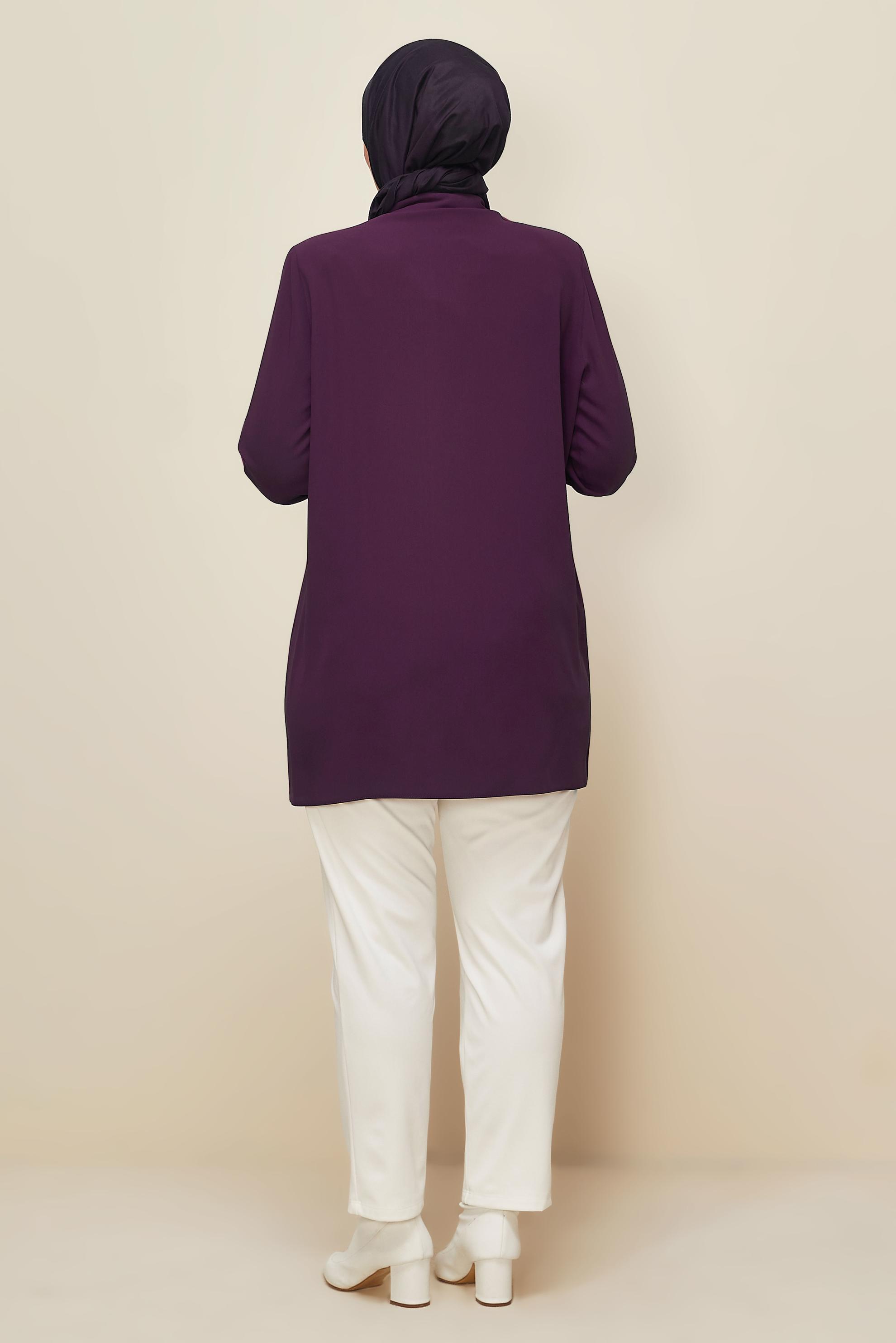 Vêtements hijab PRUNE TUNIQUE DÉTAILLÉE À PAILLETTES 20894