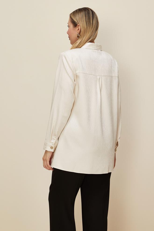 Hijab clothing ECRU SIDE TIE TUNIC 20904 - ALVİNA