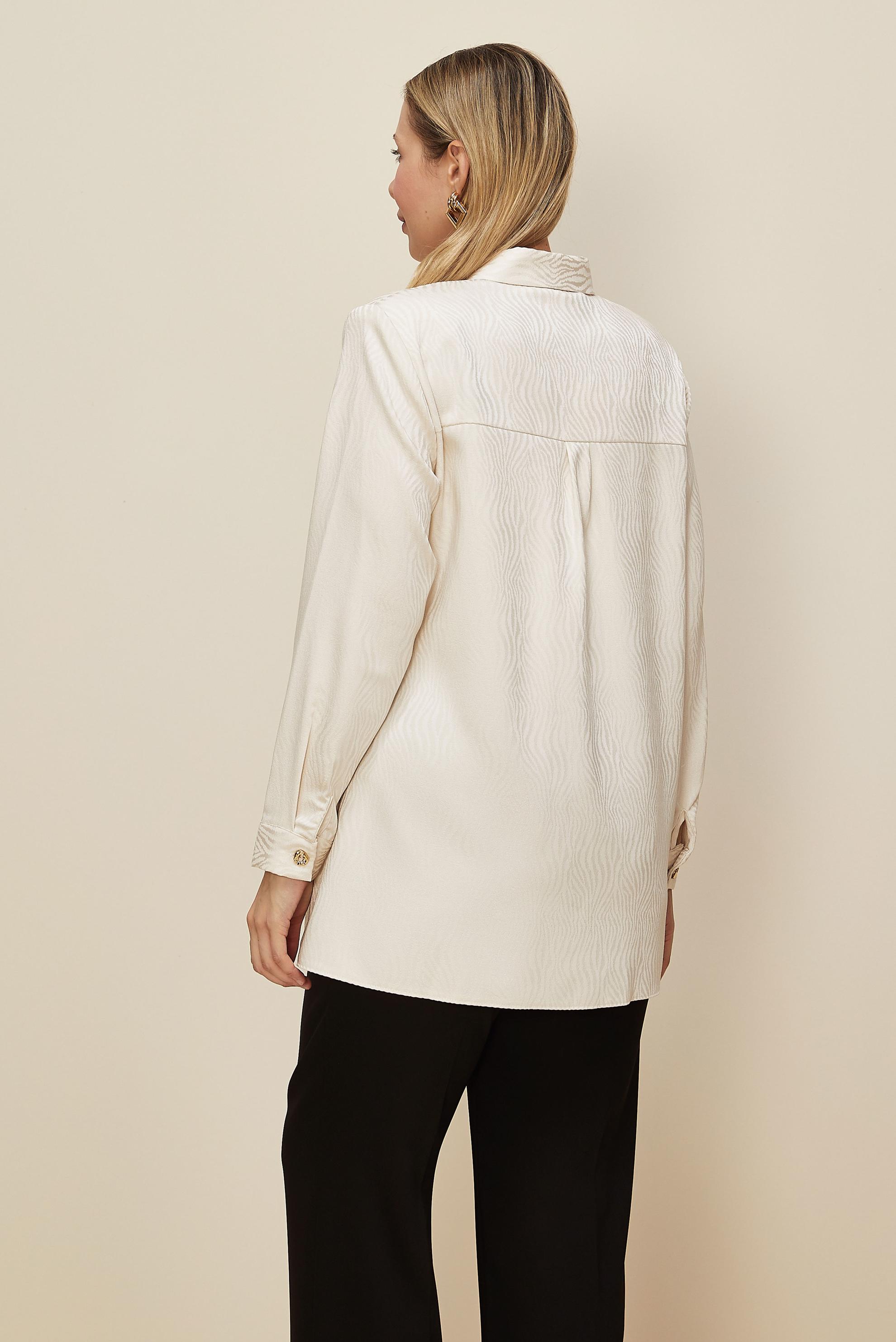 Tesettür giyim EKRU YANDAN BAĞLAMALI TUNİK 20904