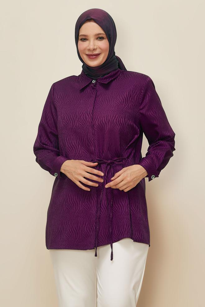 Hijab clothing DAMSON SIDE TIE TUNIC 20904 - ALVİNA