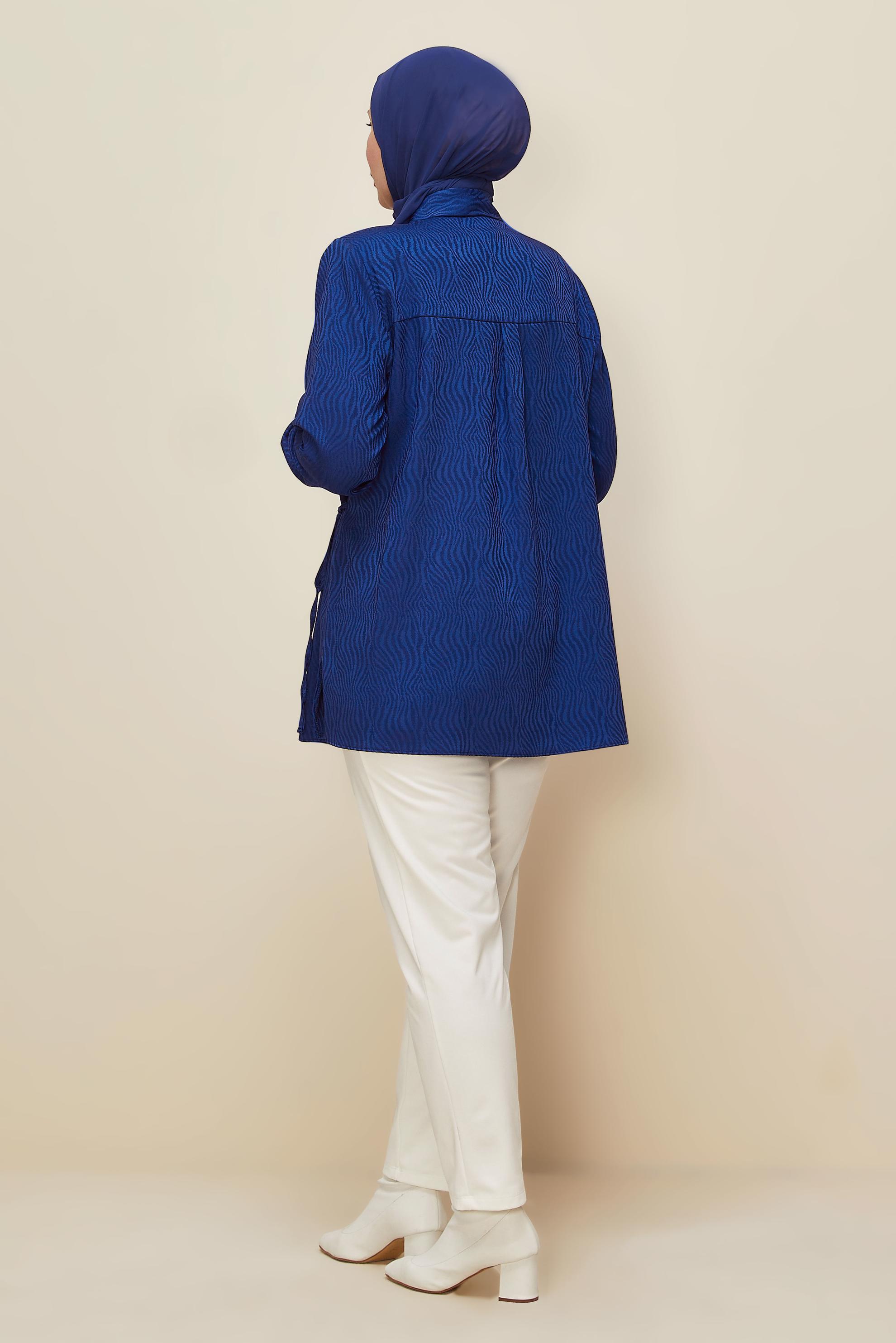 Tesettür giyim LACİVERT YANDAN BAĞLAMALI TUNİK 20904