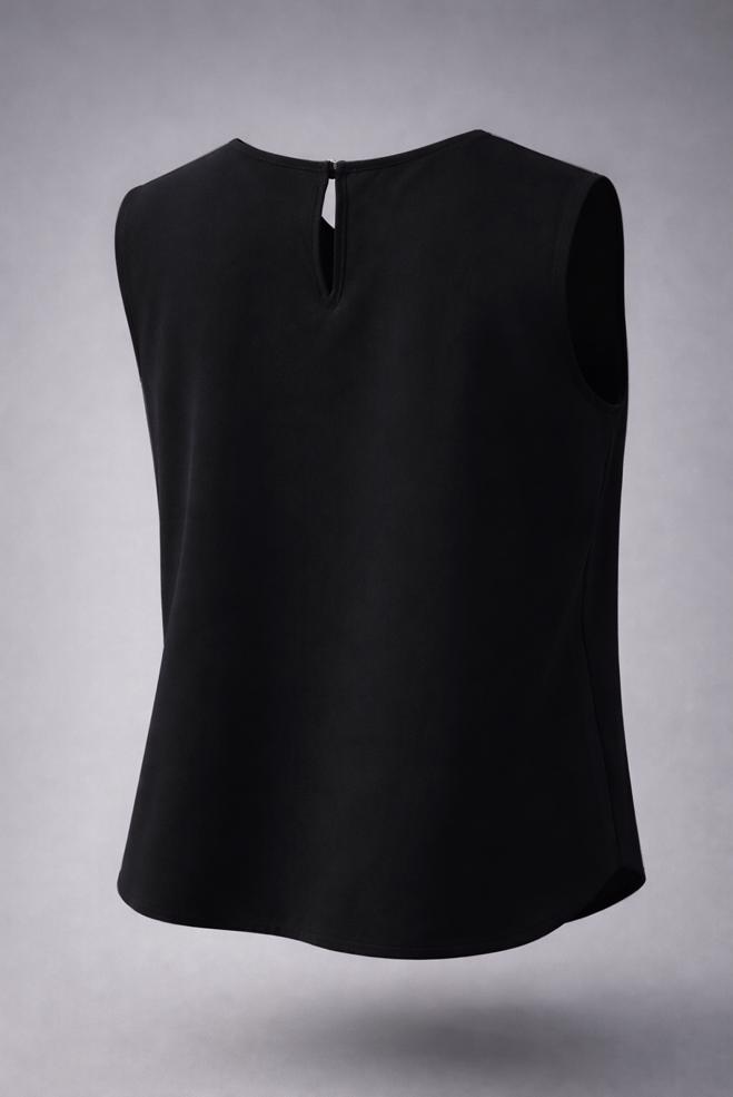 Tesettür giyim SİYAH BİSİKLET YAKA İÇ TUNİK 4486 - ALVİNA