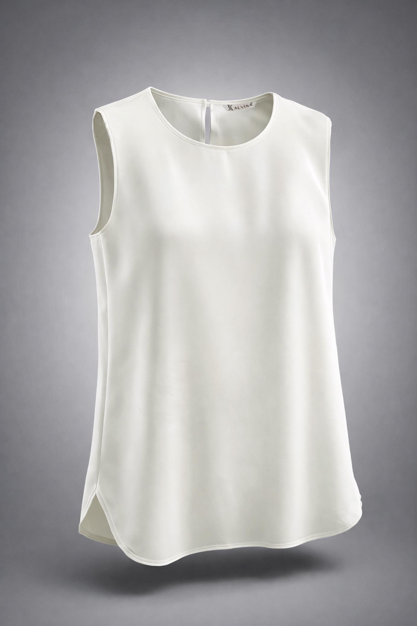 Tesettür giyim BEYAZ BİSİKLET YAKA İÇ TUNİK 4486