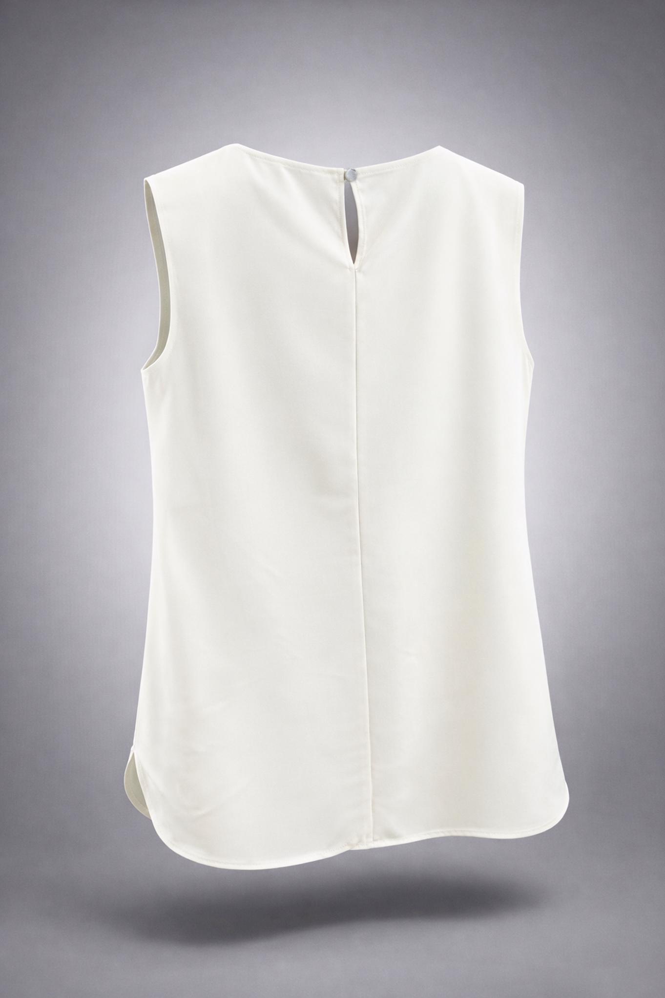 Tesettür giyim BEYAZ BİSİKLET YAKA İÇ TUNİK 4486