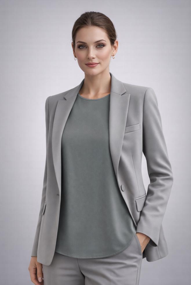 Tesettür giyim GRİ BİSİKLET YAKA İÇ TUNİK 4486 - ALVİNA