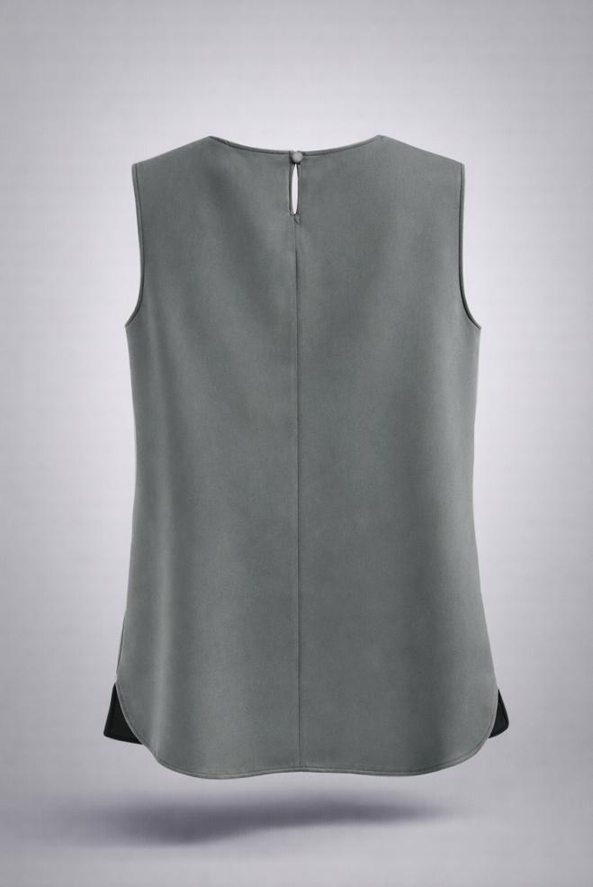 Tesettür giyim GRİ BİSİKLET YAKA İÇ TUNİK 4486 - ALVİNA