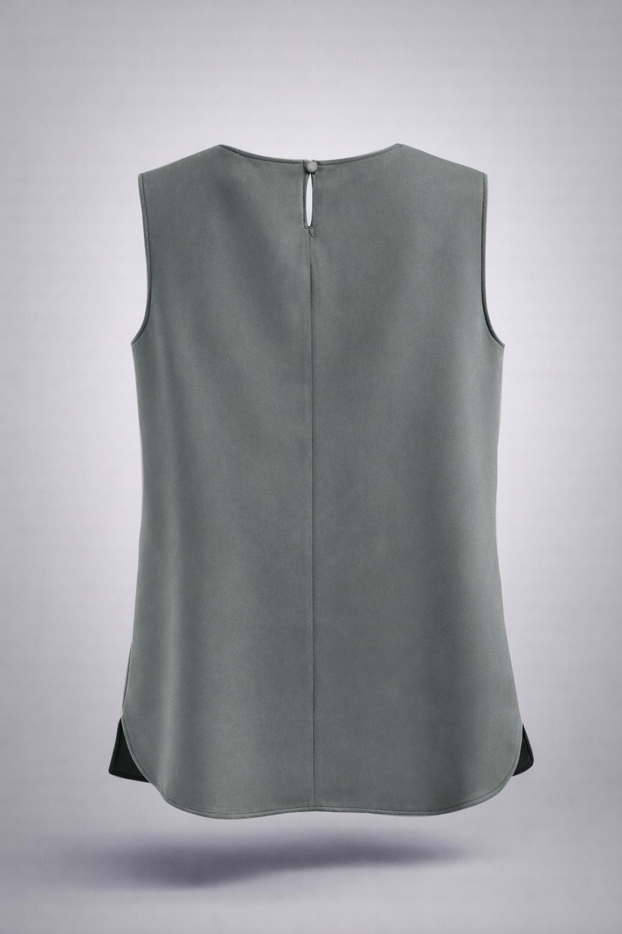 Tesettür giyim GRİ BİSİKLET YAKA İÇ TUNİK 4486