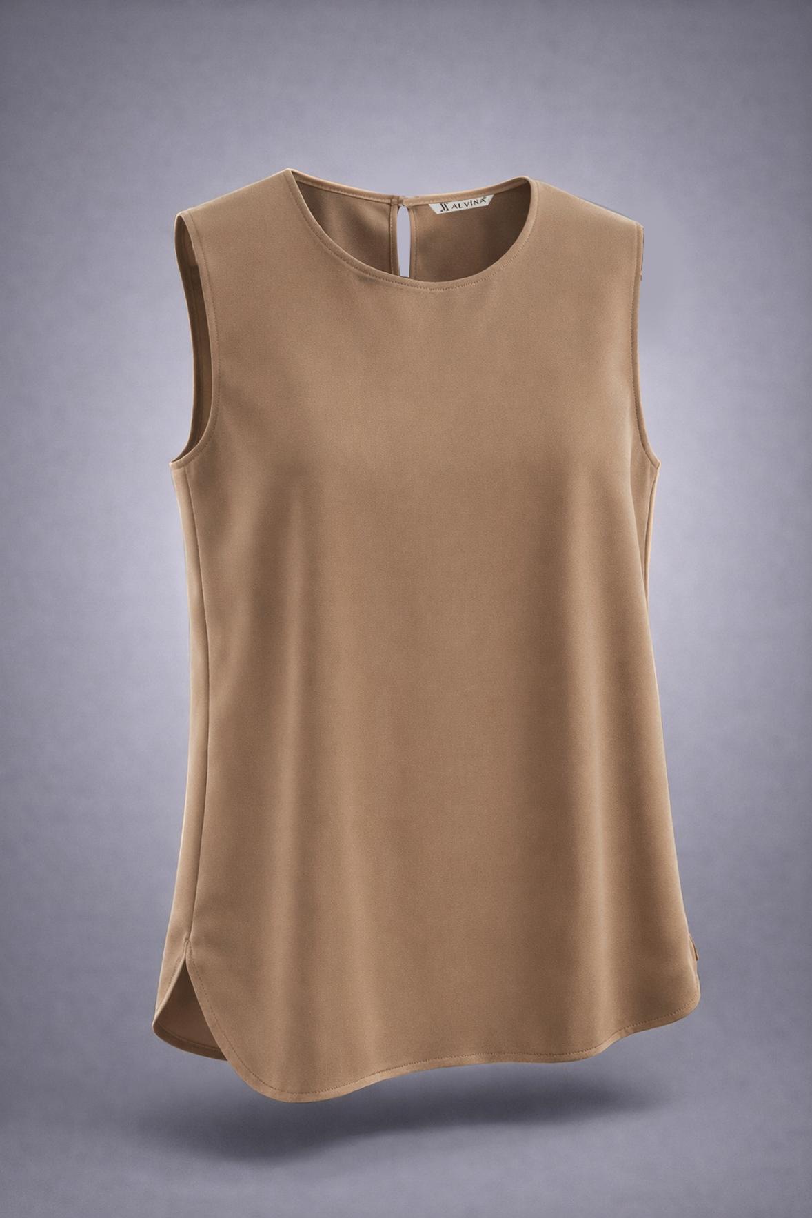 Tesettür giyim KAHVE BİSİKLET YAKA İÇ TUNİK 4486