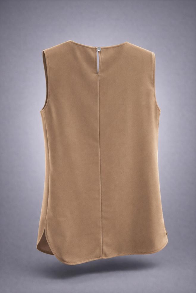 Tesettür giyim KAHVE BİSİKLET YAKA İÇ TUNİK 4486 - ALVİNA